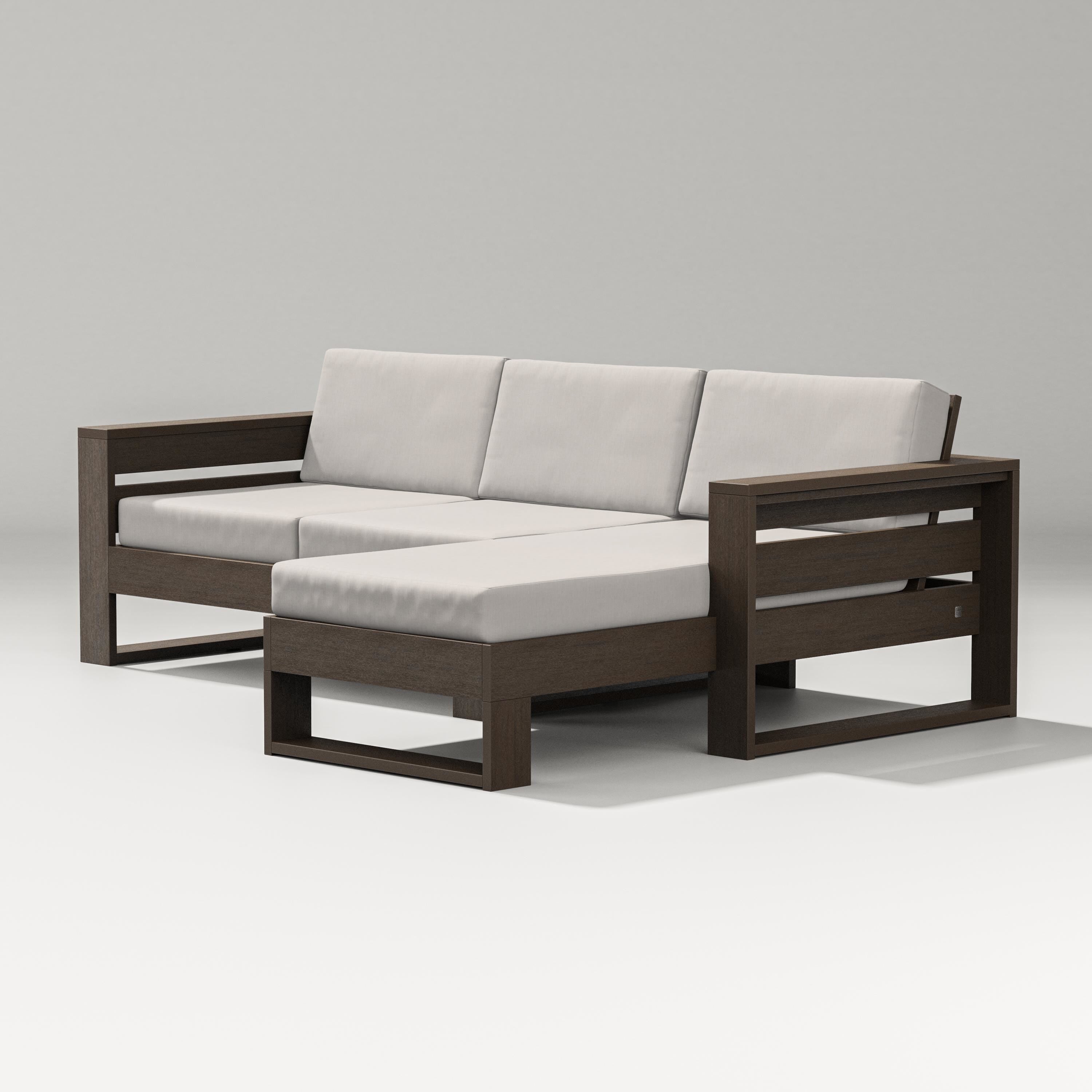 PW Designer Series Latitude Right Chaise Sectional in Kona / Cast Ash