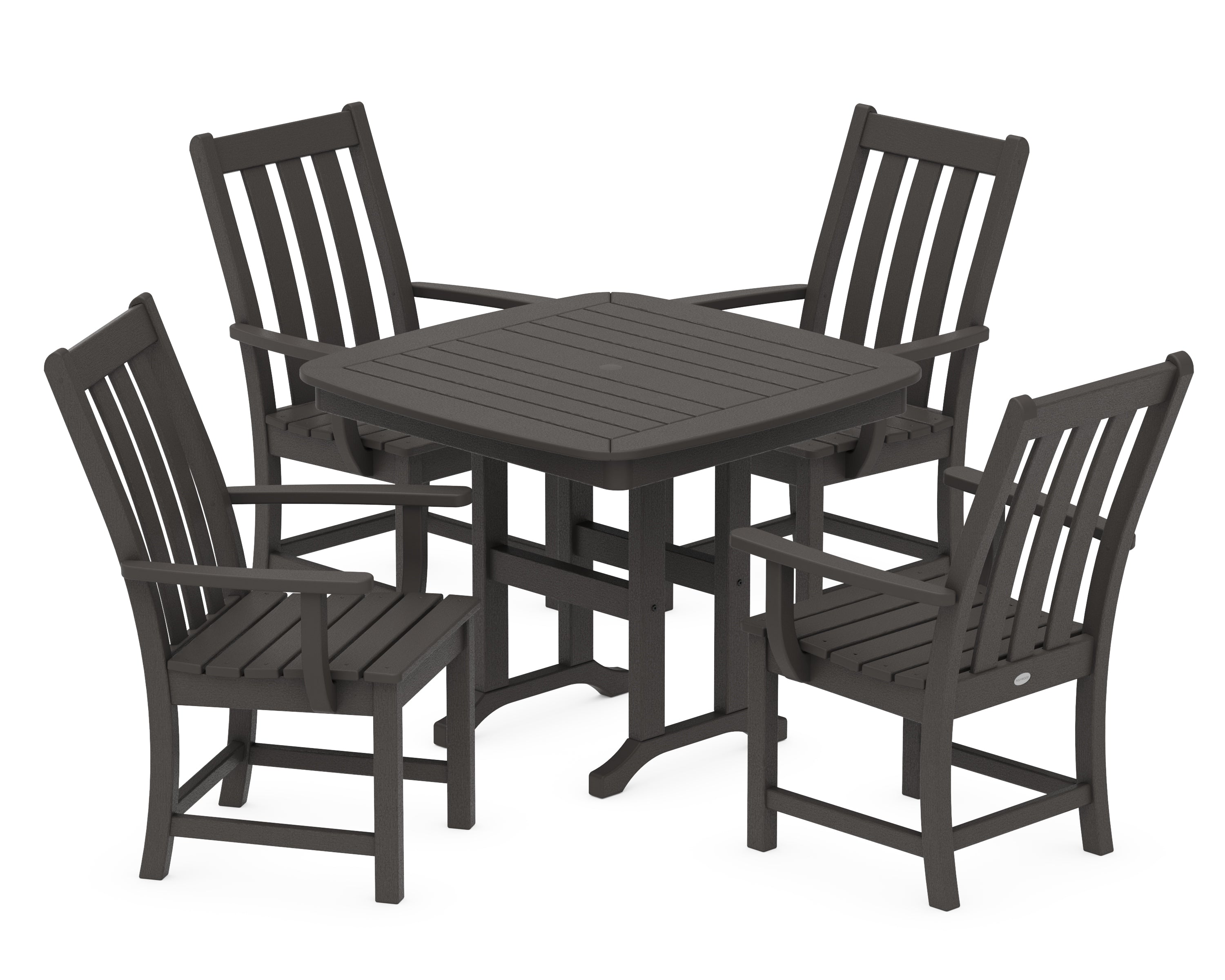 POLYWOOD Vineyard 5-Piece Dining Set in Vintage Coffee