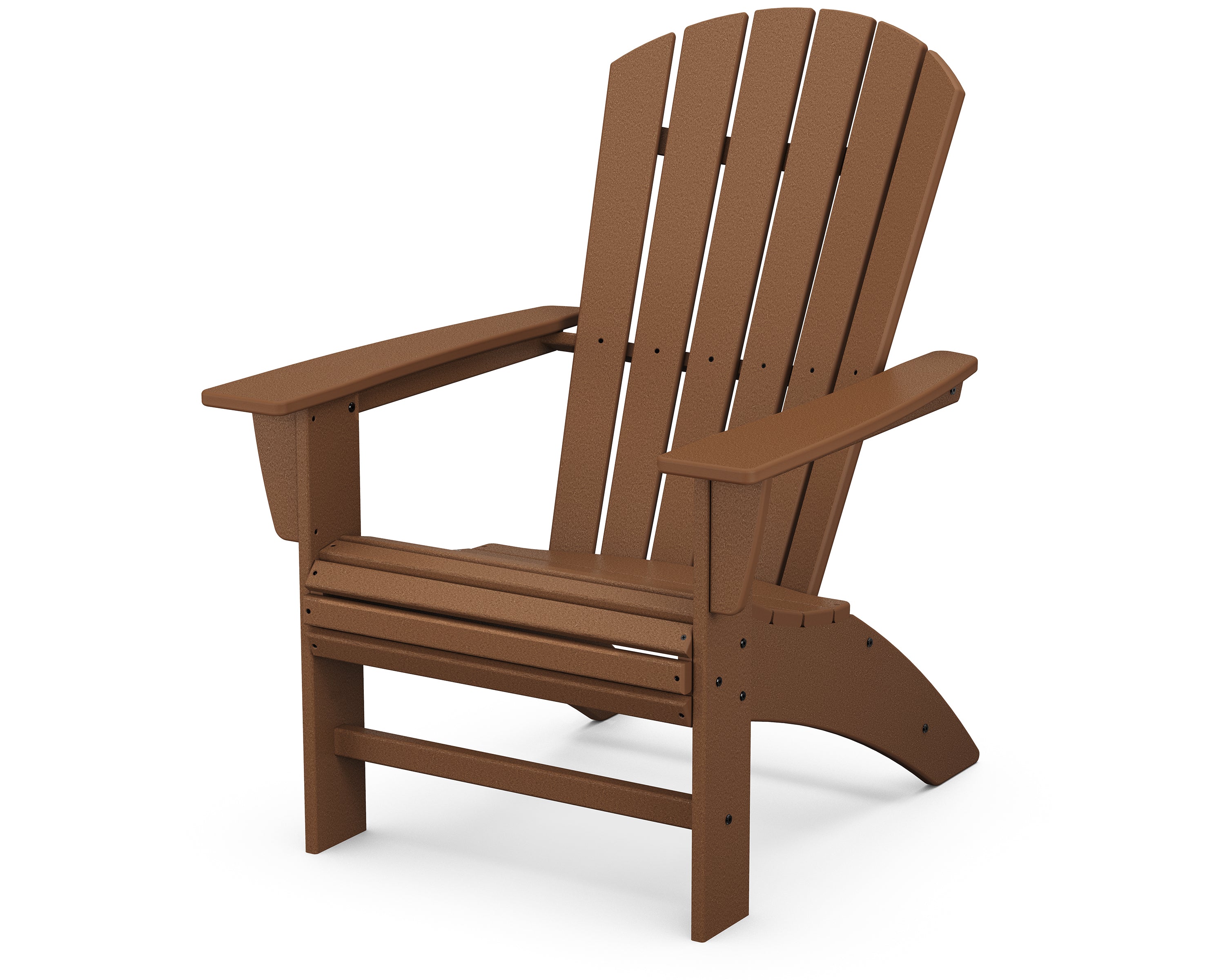 POLYWOOD Nautical Curveback Adirondack Chair in Teak