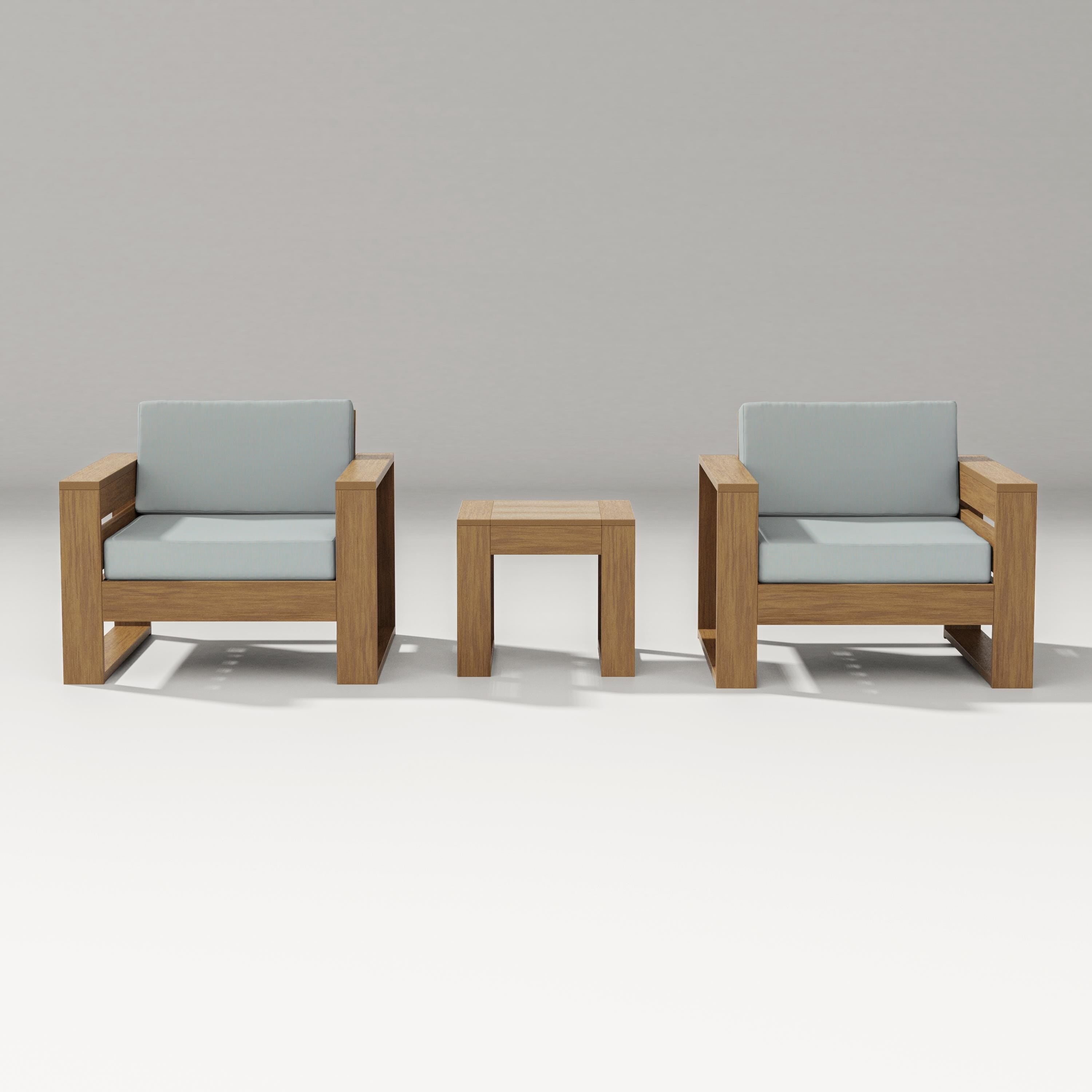 PW Designer Series Latitude 3-Piece Lounge Chair Set in Natural / Spa