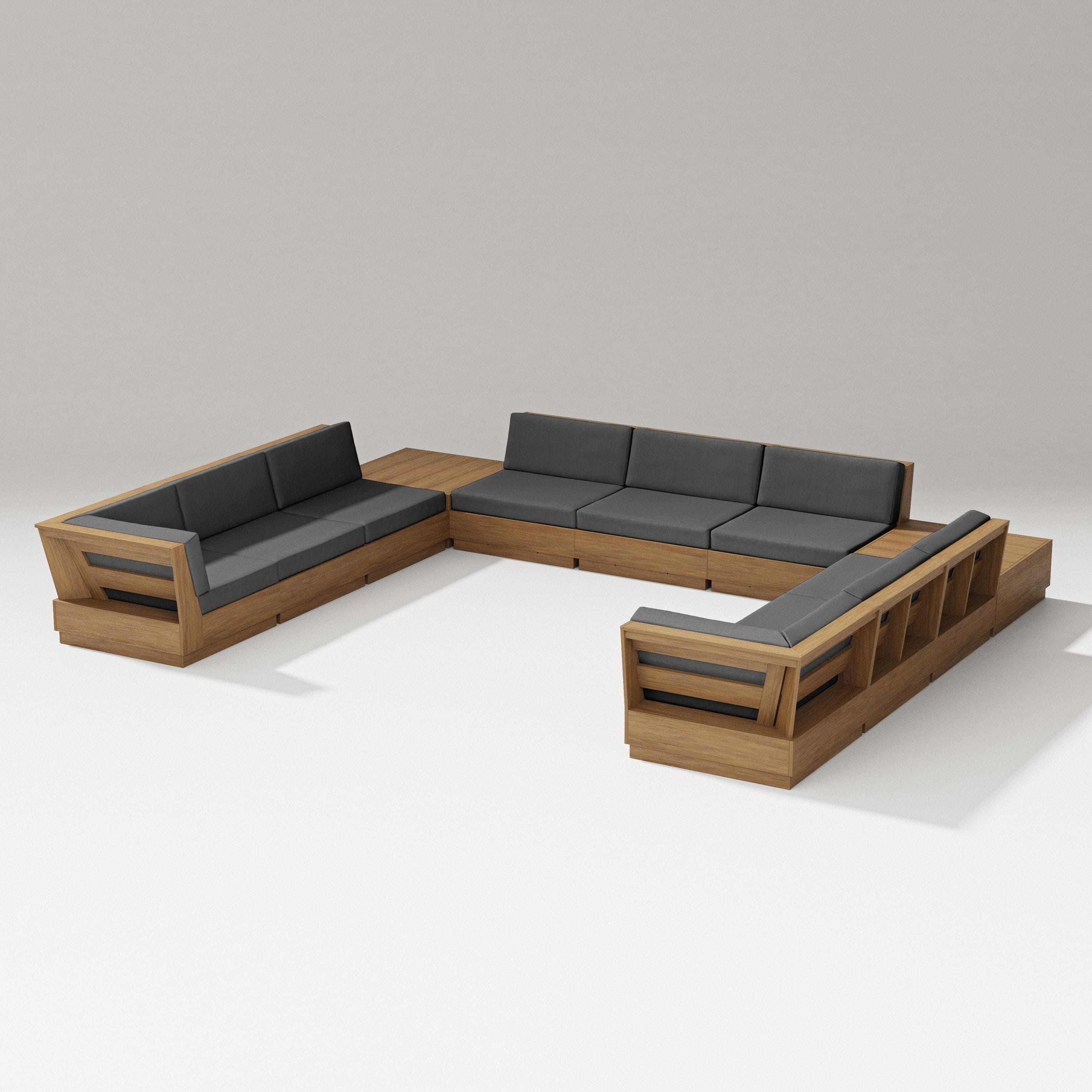 PW Designer Series Elevate 11-Piece U-Shaped Sofa Sectional in Natural / Spectrum Carbon