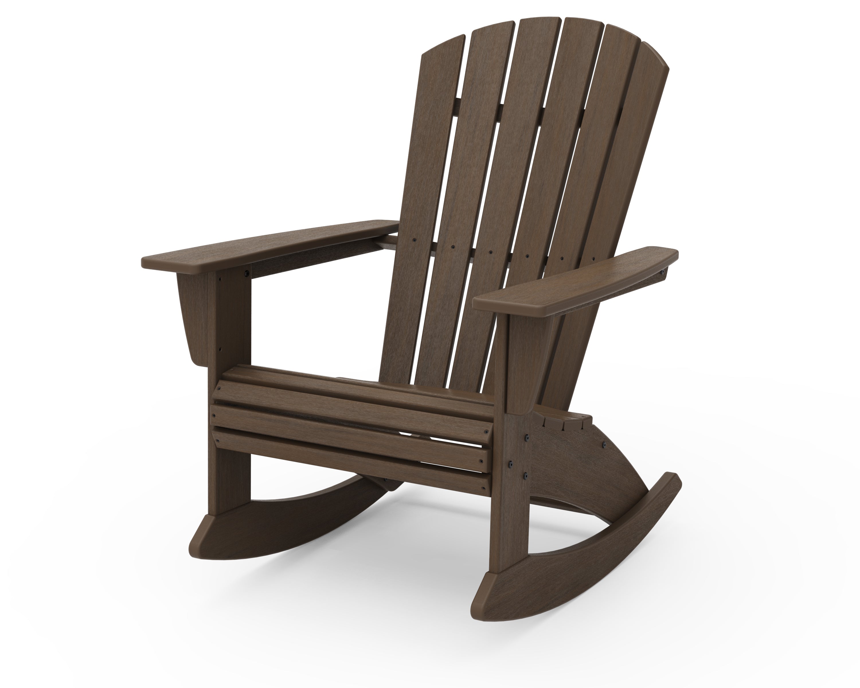 POLYWOOD Nautical Curveback Adirondack Rocking Chair in Kona