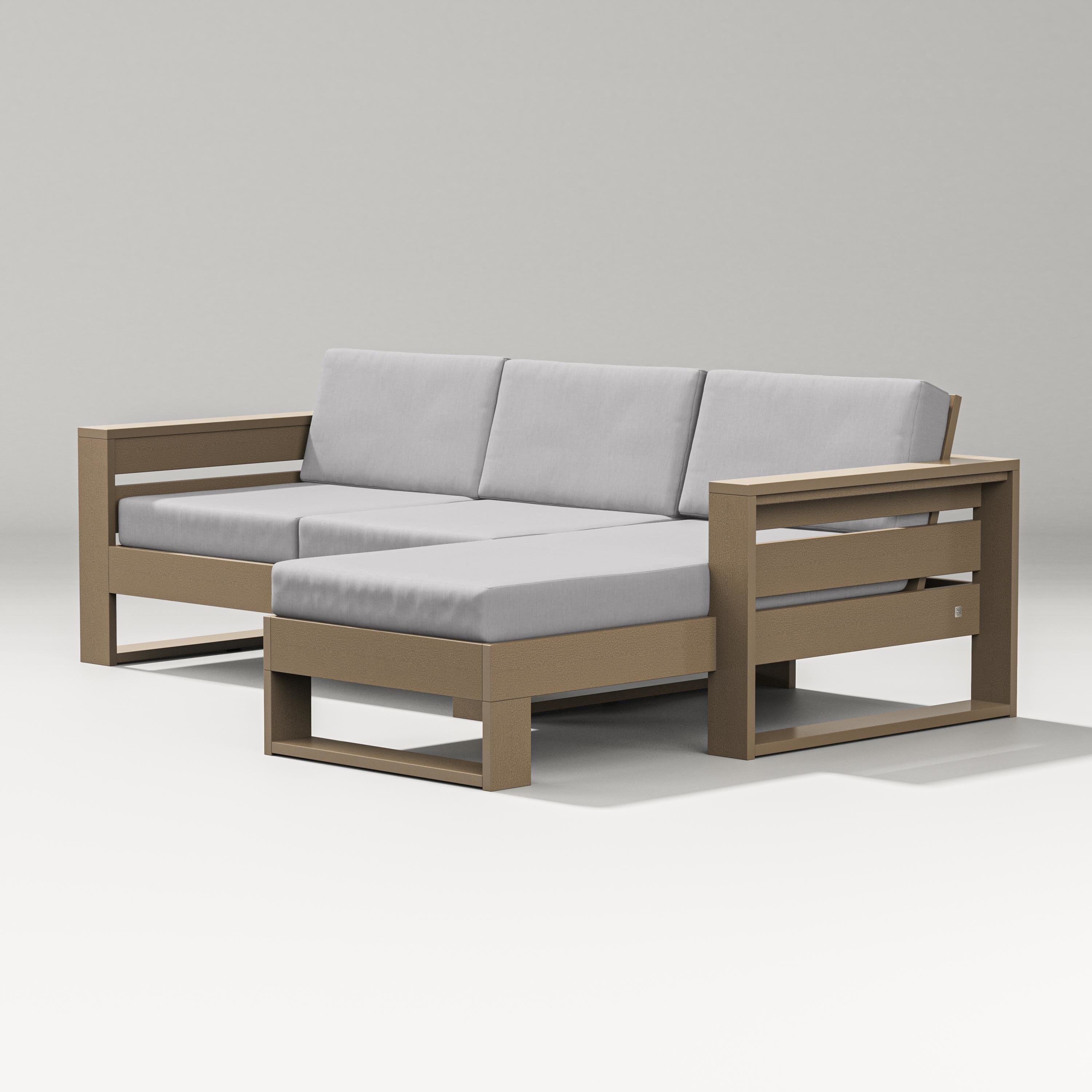 PW Designer Series Latitude Right Chaise Sectional in Vintage Sahara / Granite