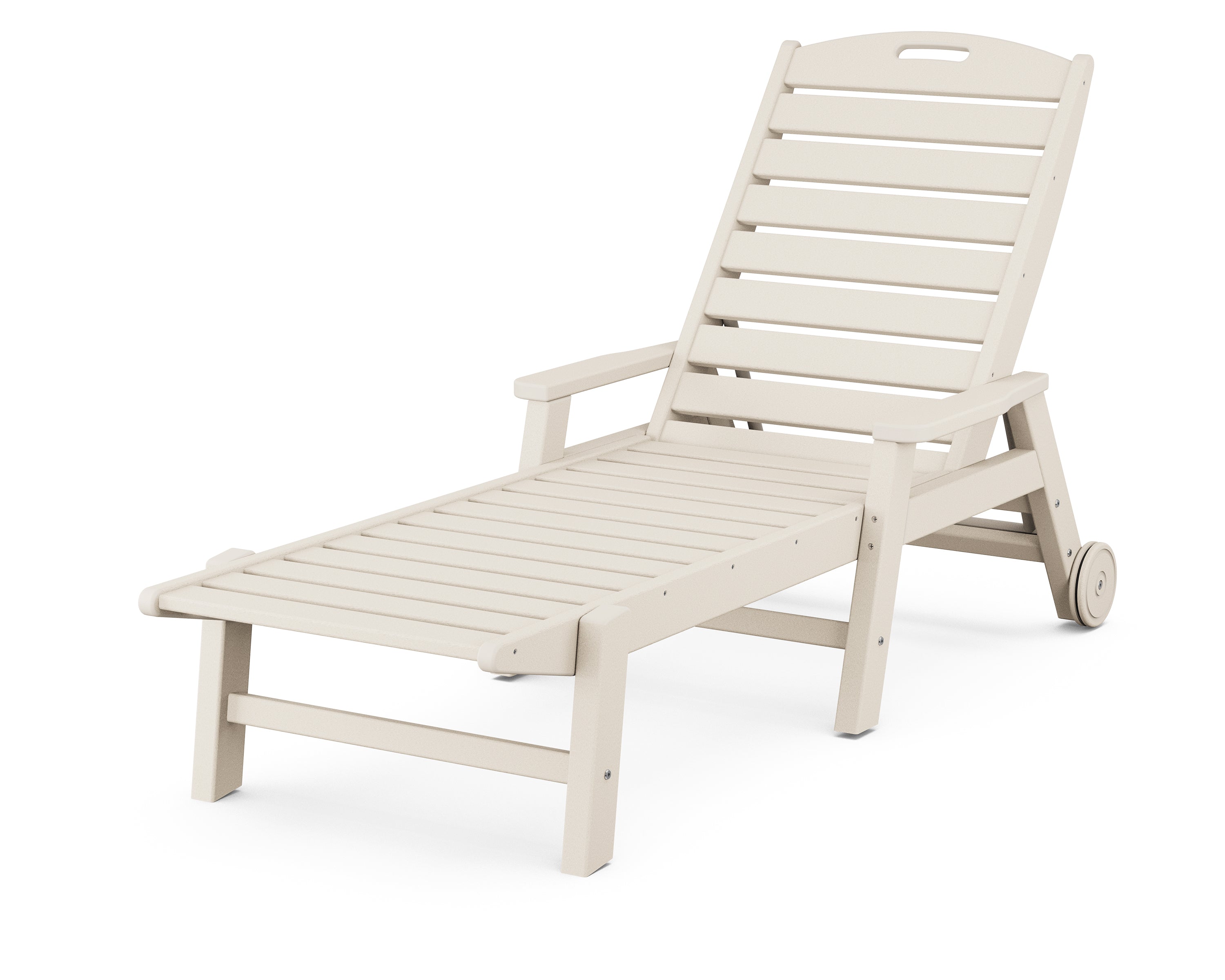 POLYWOOD® Nautical Chaise with Arms & Wheels in Sand