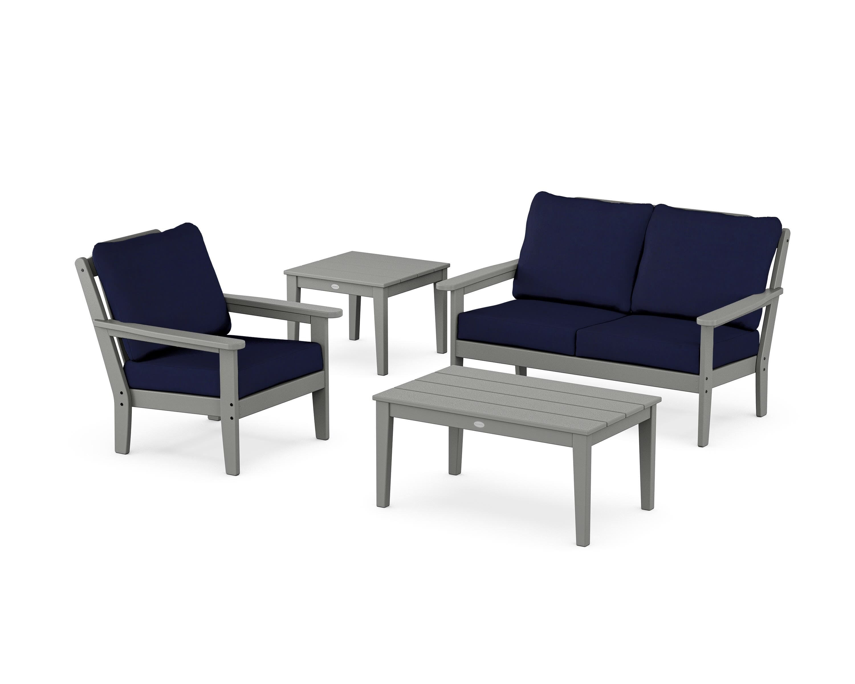 Country Living Wovendale 4-Piece Deep Seating Set in Slate Grey / Navy