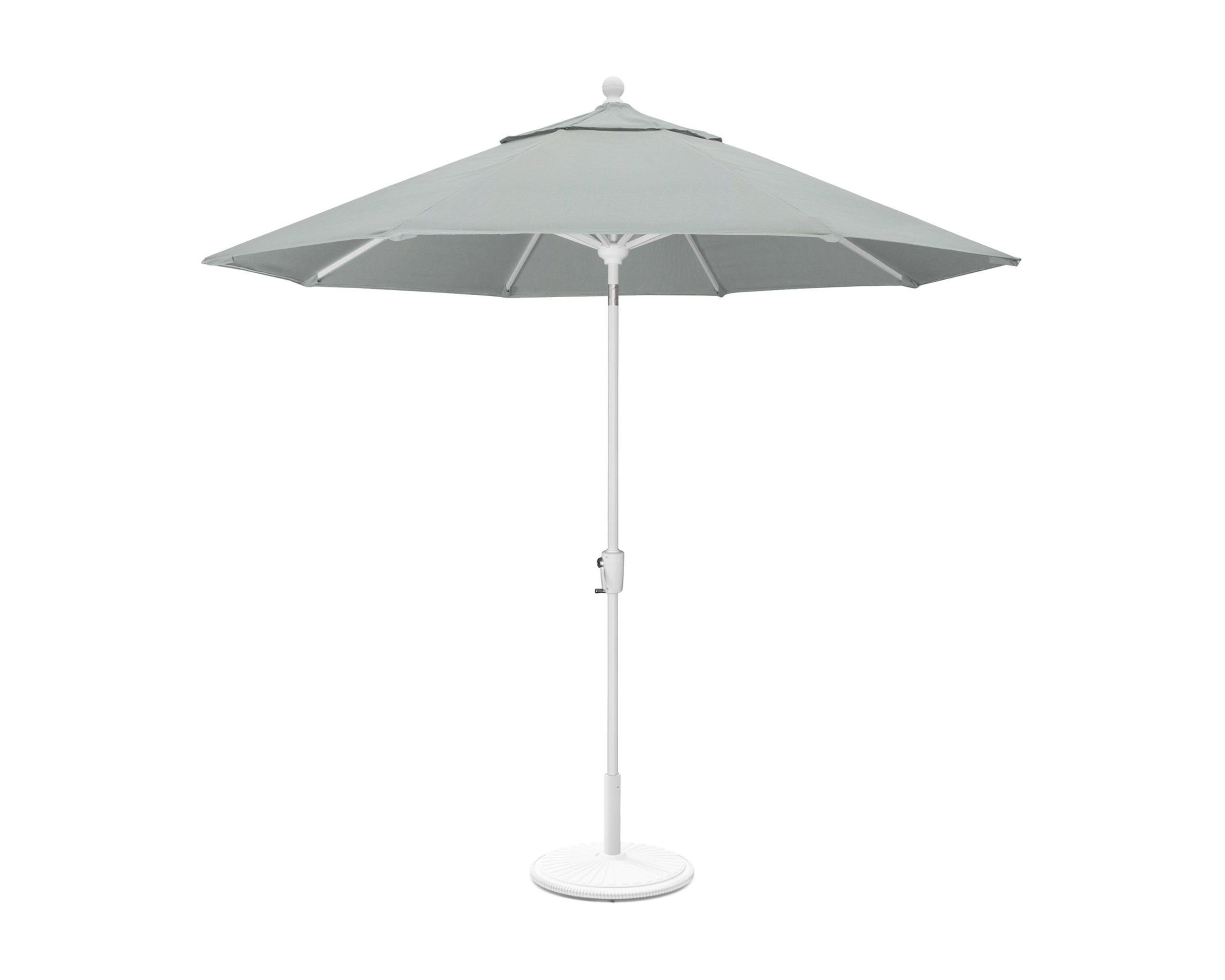 POLYWOOD 9' Tilt Market Umbrella & Base in White / Spa