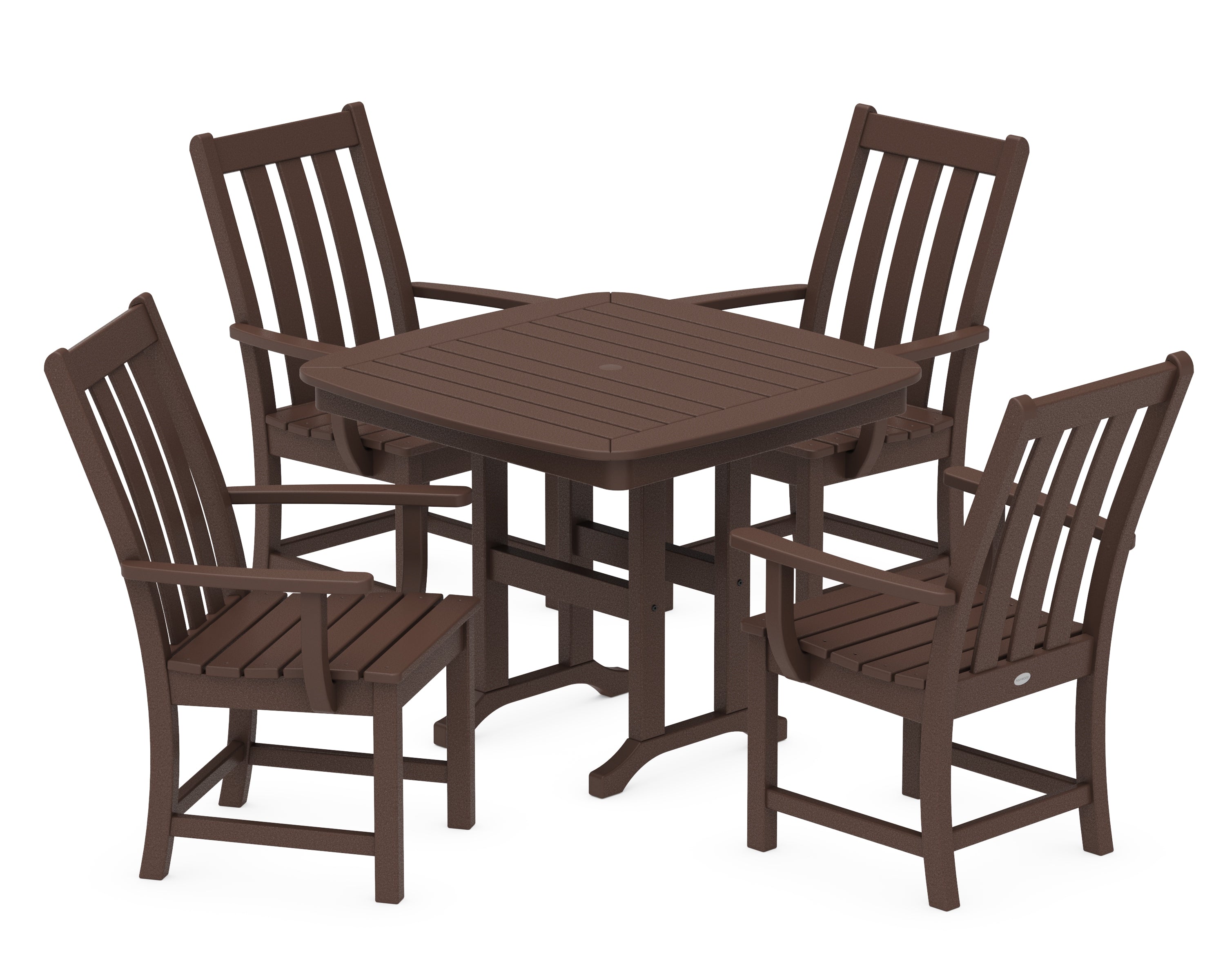POLYWOOD Vineyard 5-Piece Dining Set in Mahogany