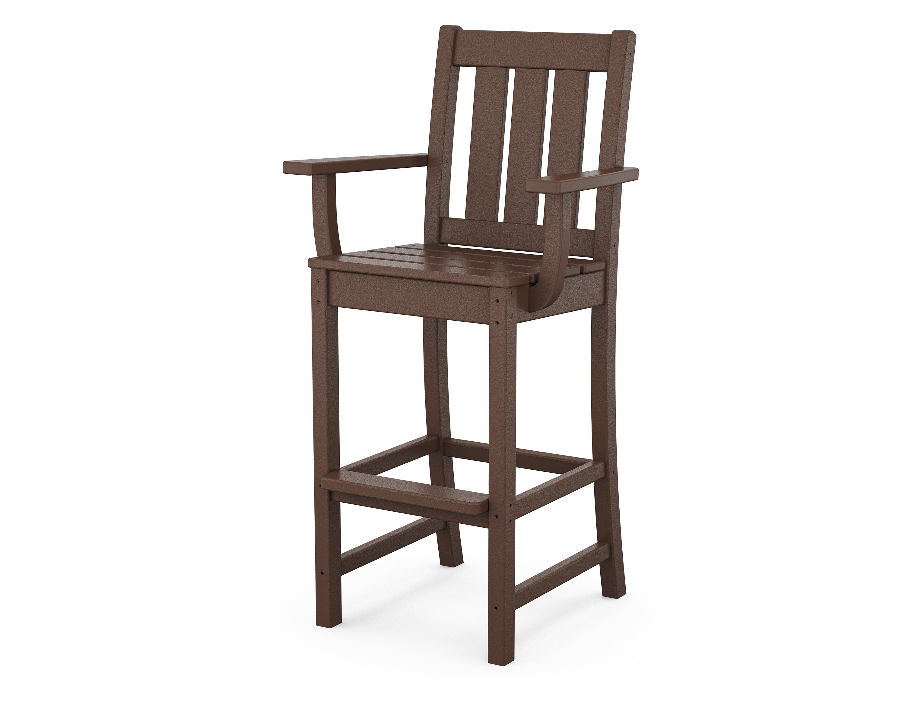POLYWOOD Oxford Bar Arm Chair in Mahogany