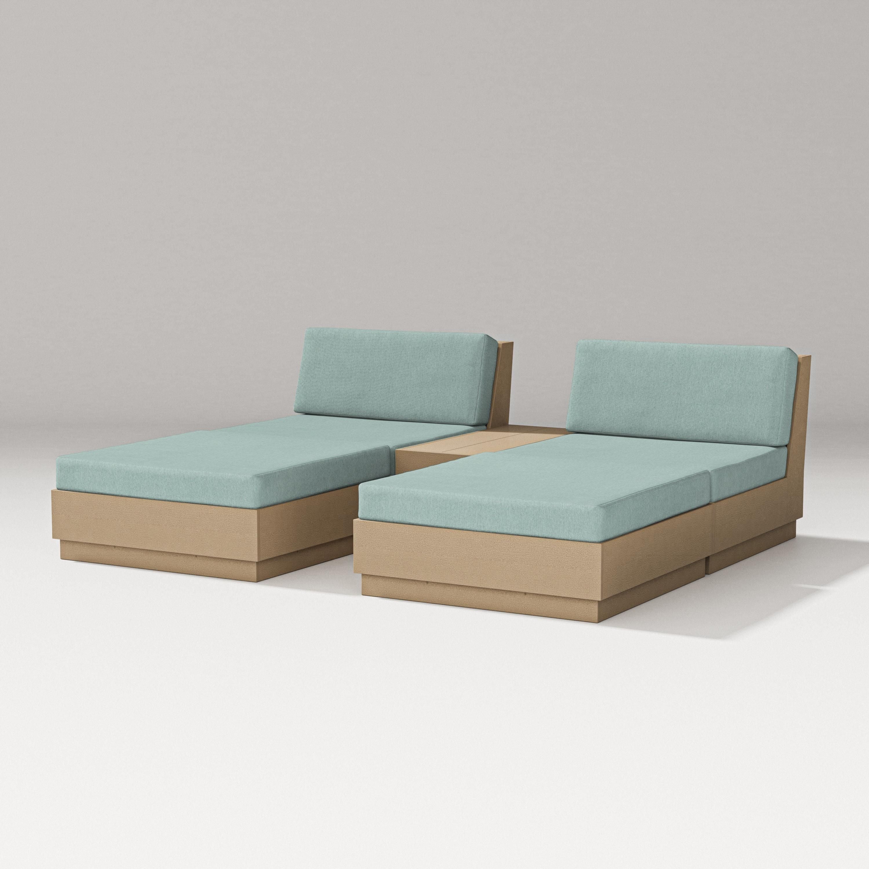 PW Designer Series Elevate Double Chaise Set in Vintage Sahara / Glacier Spa
