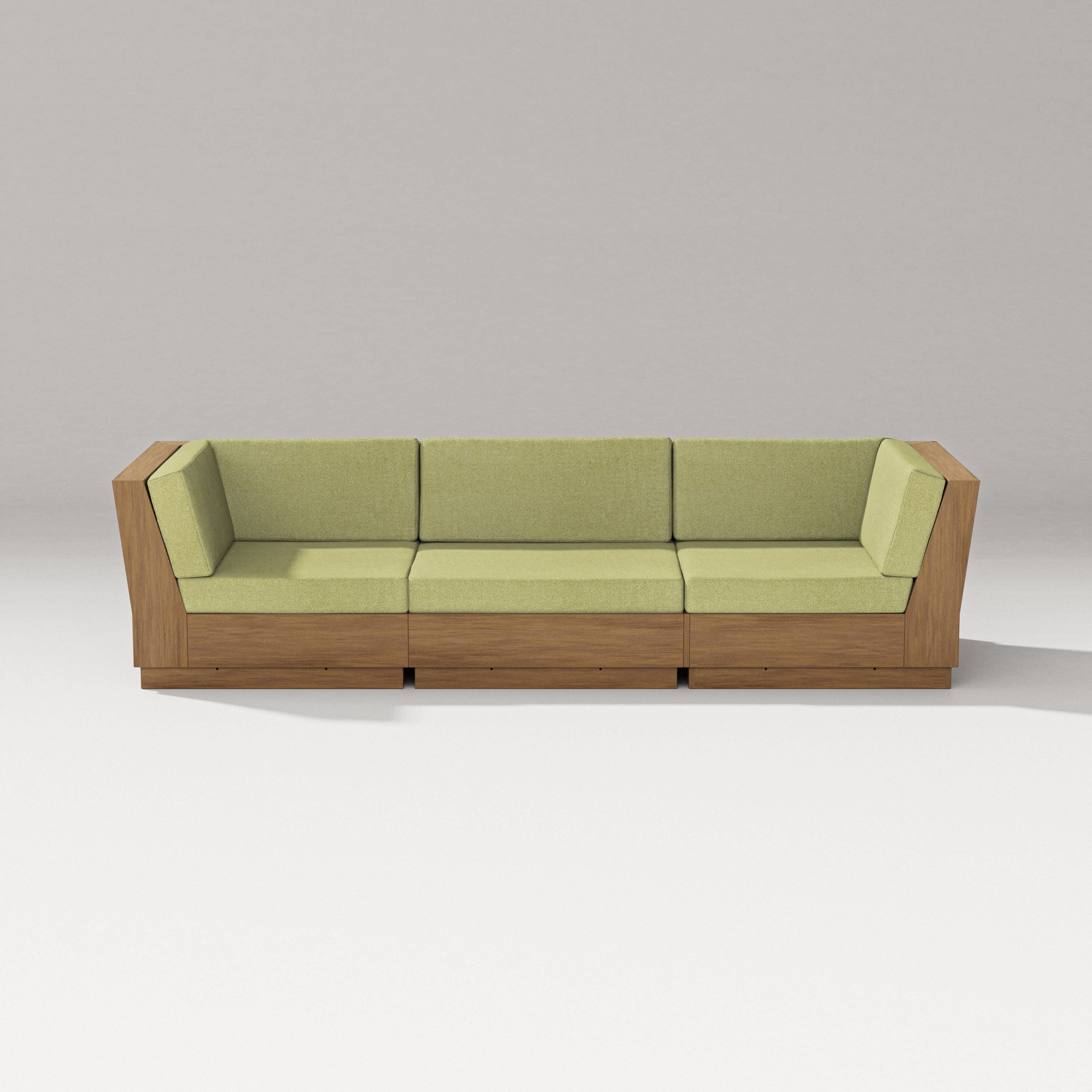 PW Designer Series Elevate Sofa Sectional in Natural / Chartreuse Boucle