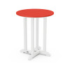POLYWOOD Contempo 24" Round Dining Table in White / Sunset Red