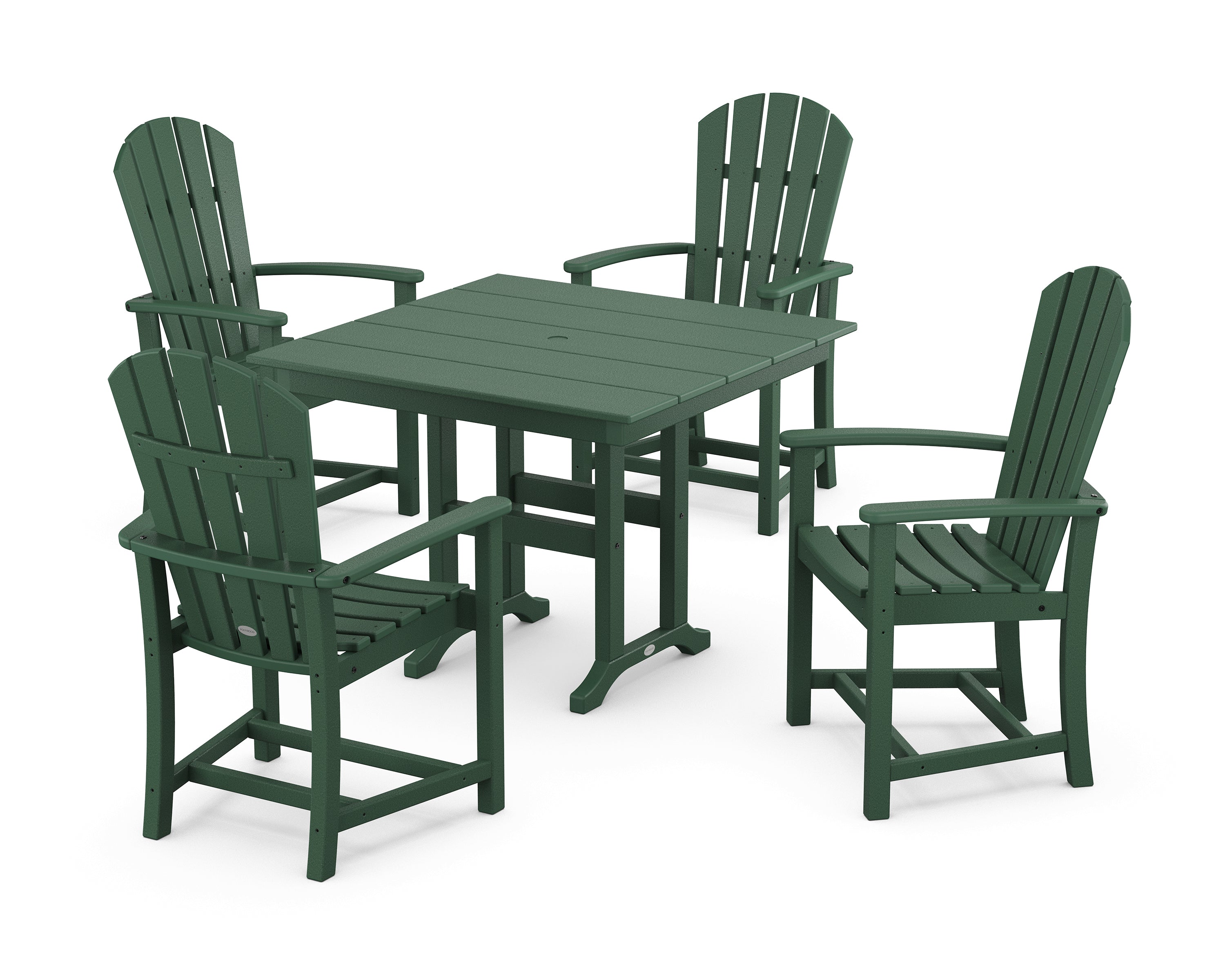 POLYWOOD® Palm Coast 5-Piece Farmhouse Dining Set in Green