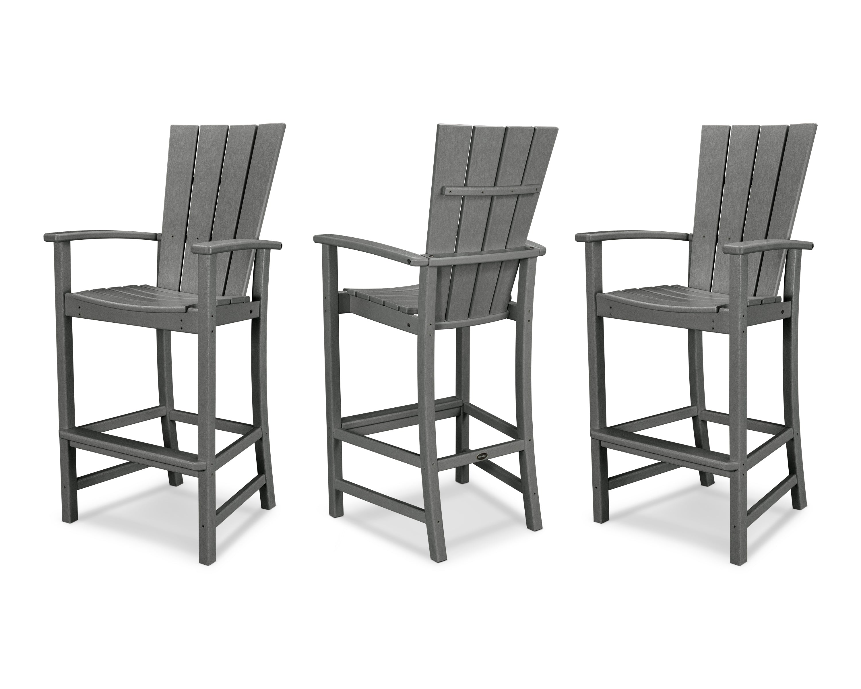 POLYWOOD® Quattro 3-Piece Bar Set in Slate Grey