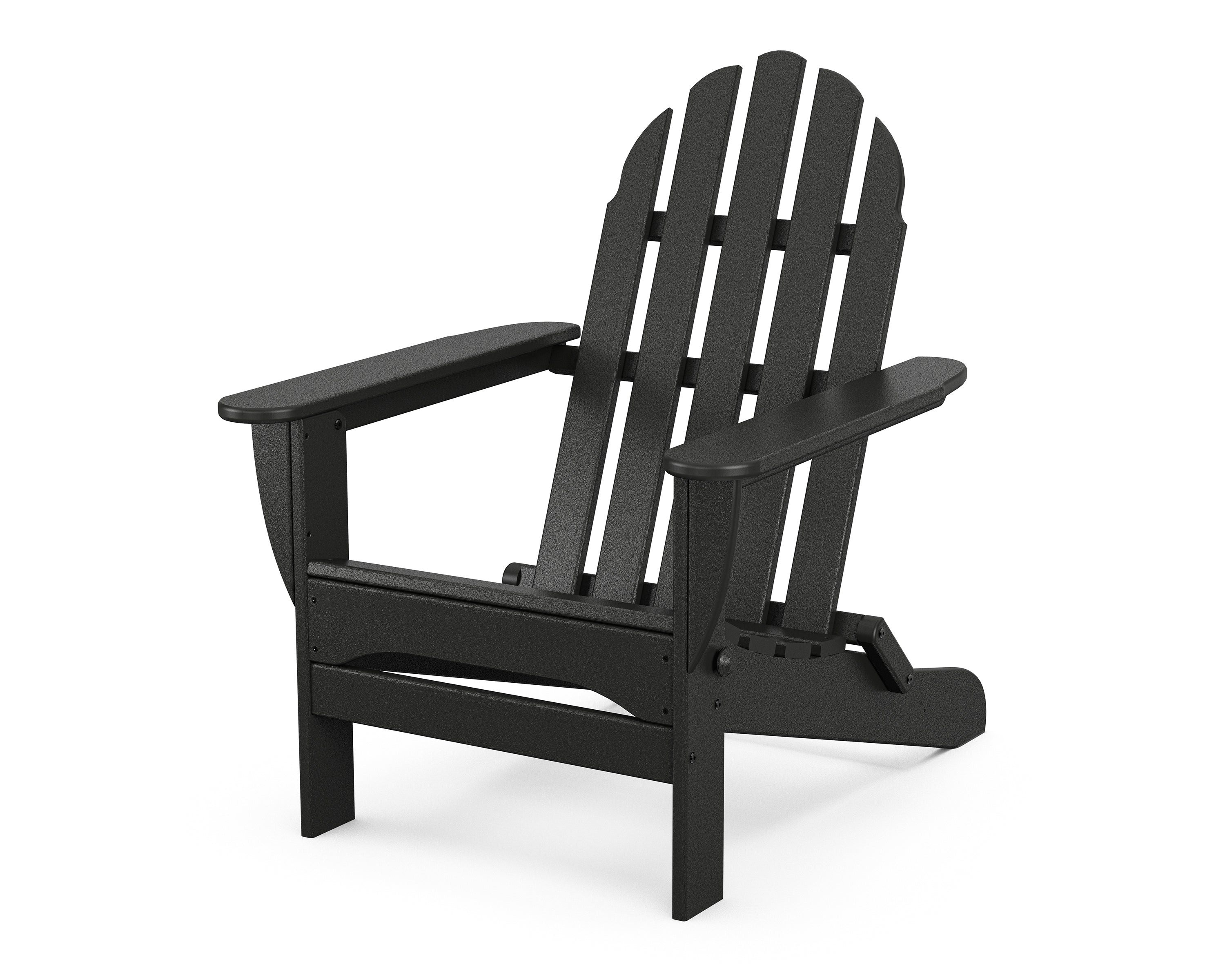 POLYWOOD Classic Folding Adirondack Chair in Black