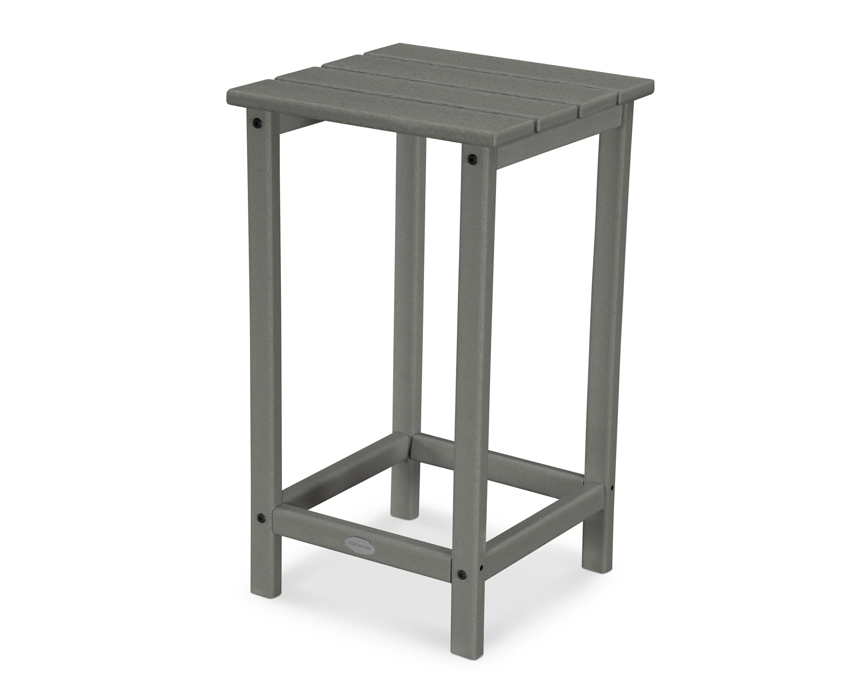 POLYWOOD Long Island 26" Counter Side Table in Slate Grey