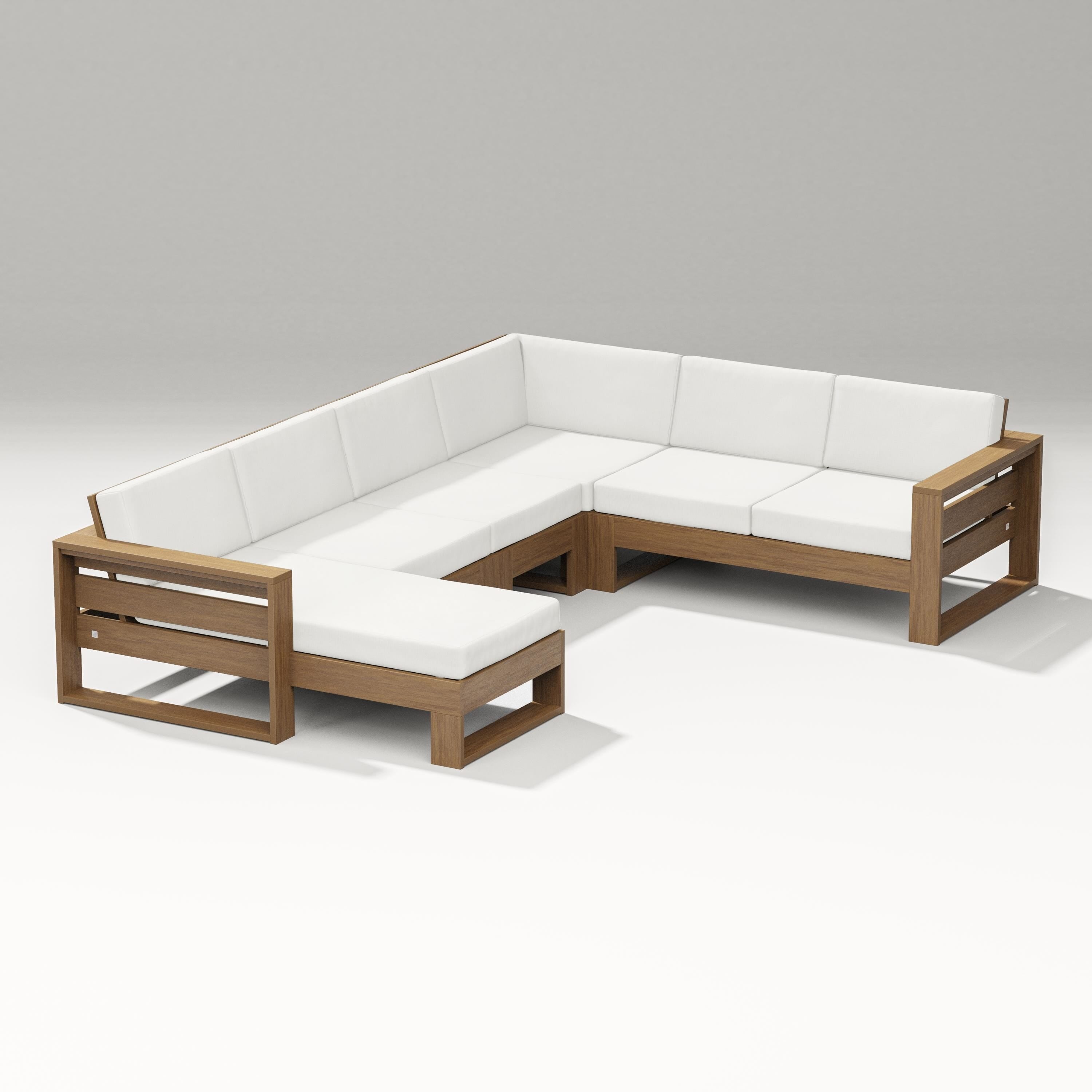 PW Designer Series Latitude Corner Sectional with Left Chaise in Natural / Natural Linen