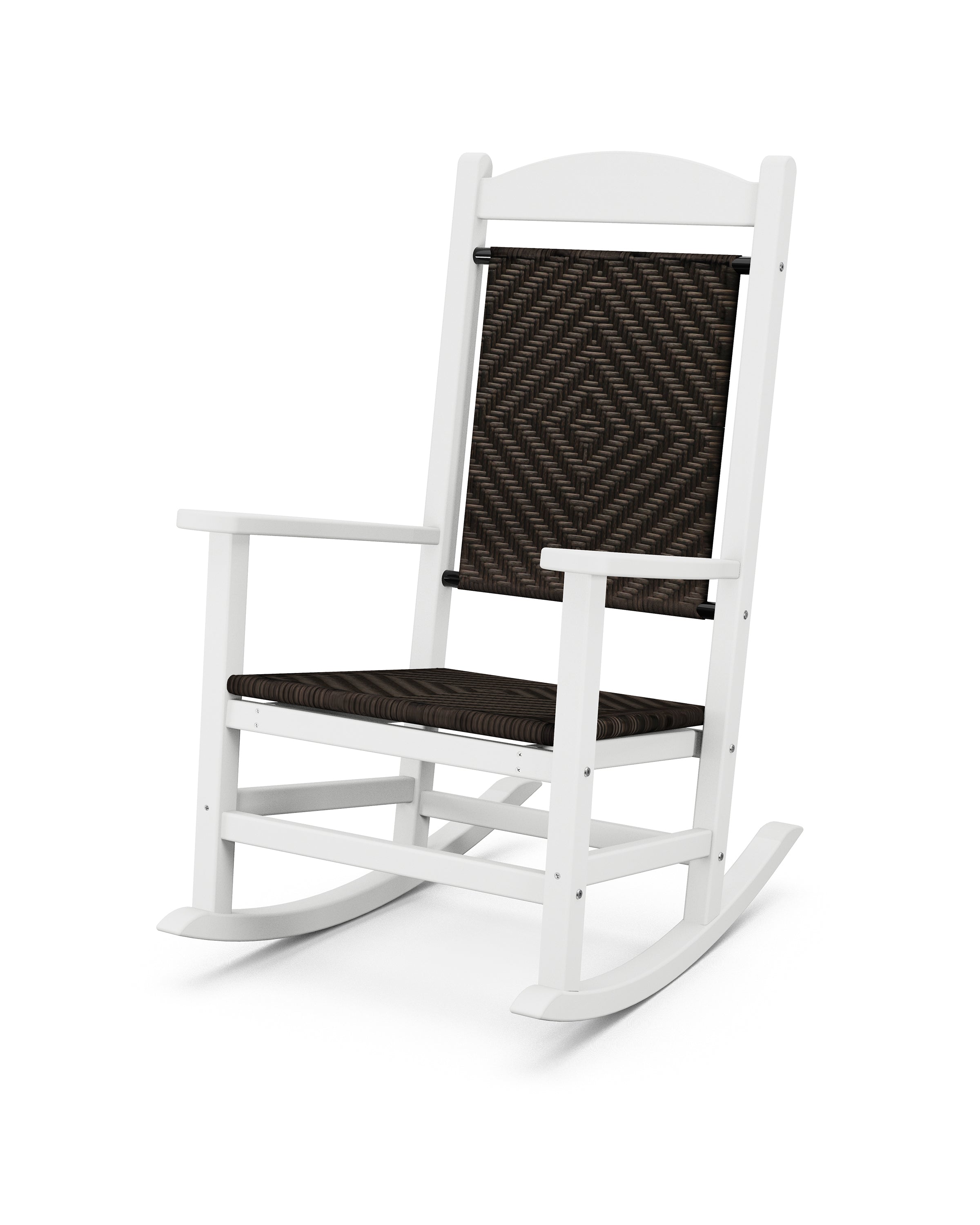 POLYWOOD® Presidential Woven Rocking Chair in White / Cahaba