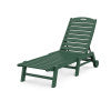 POLYWOOD Nautical Chaise with Wheels in Green