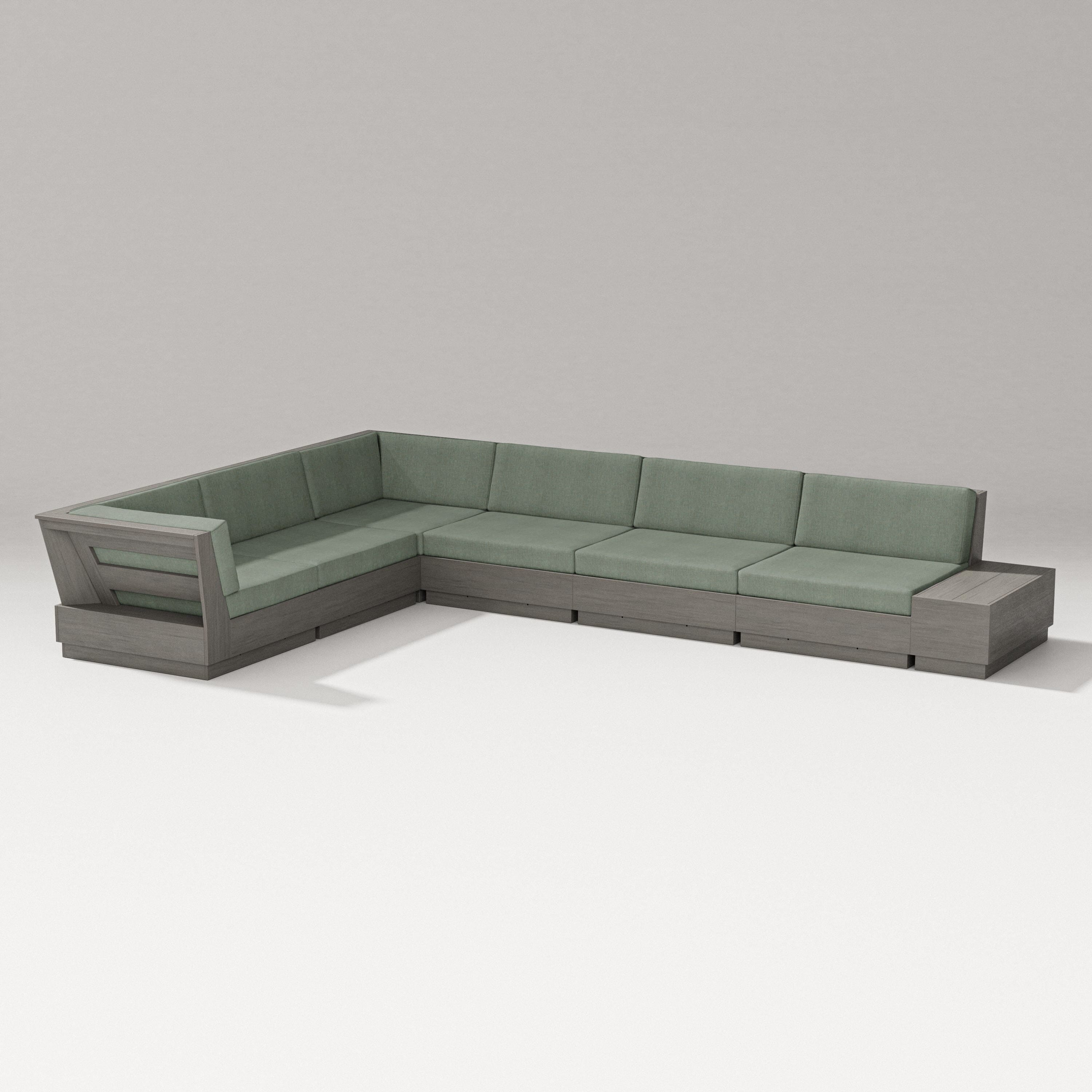 PW Designer Series Elevate 7-Piece Corner Sectional in Driftwood / Cast Sage