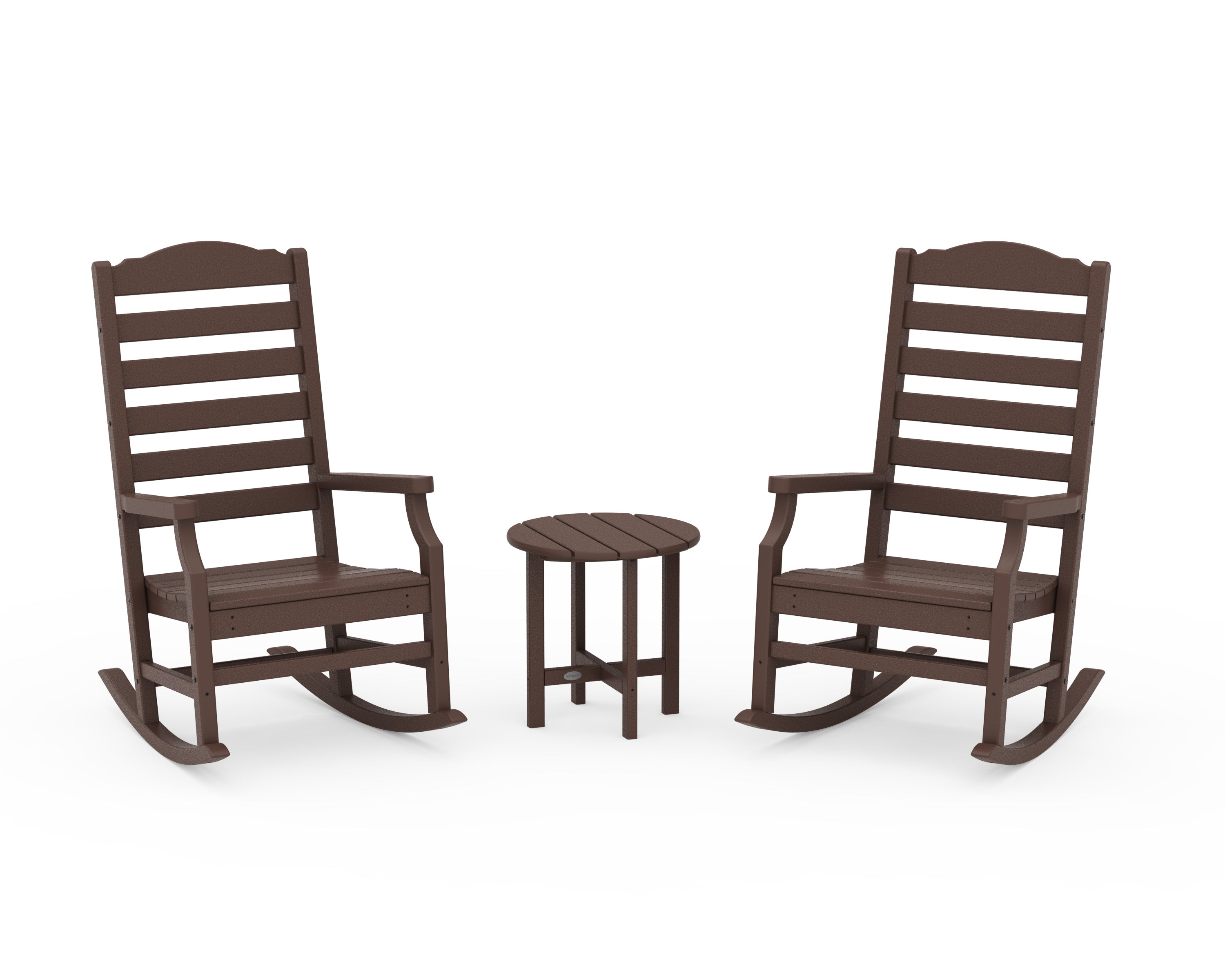 POLYWOOD Savannah 3-Piece Rocking Chair Set in Mahogany