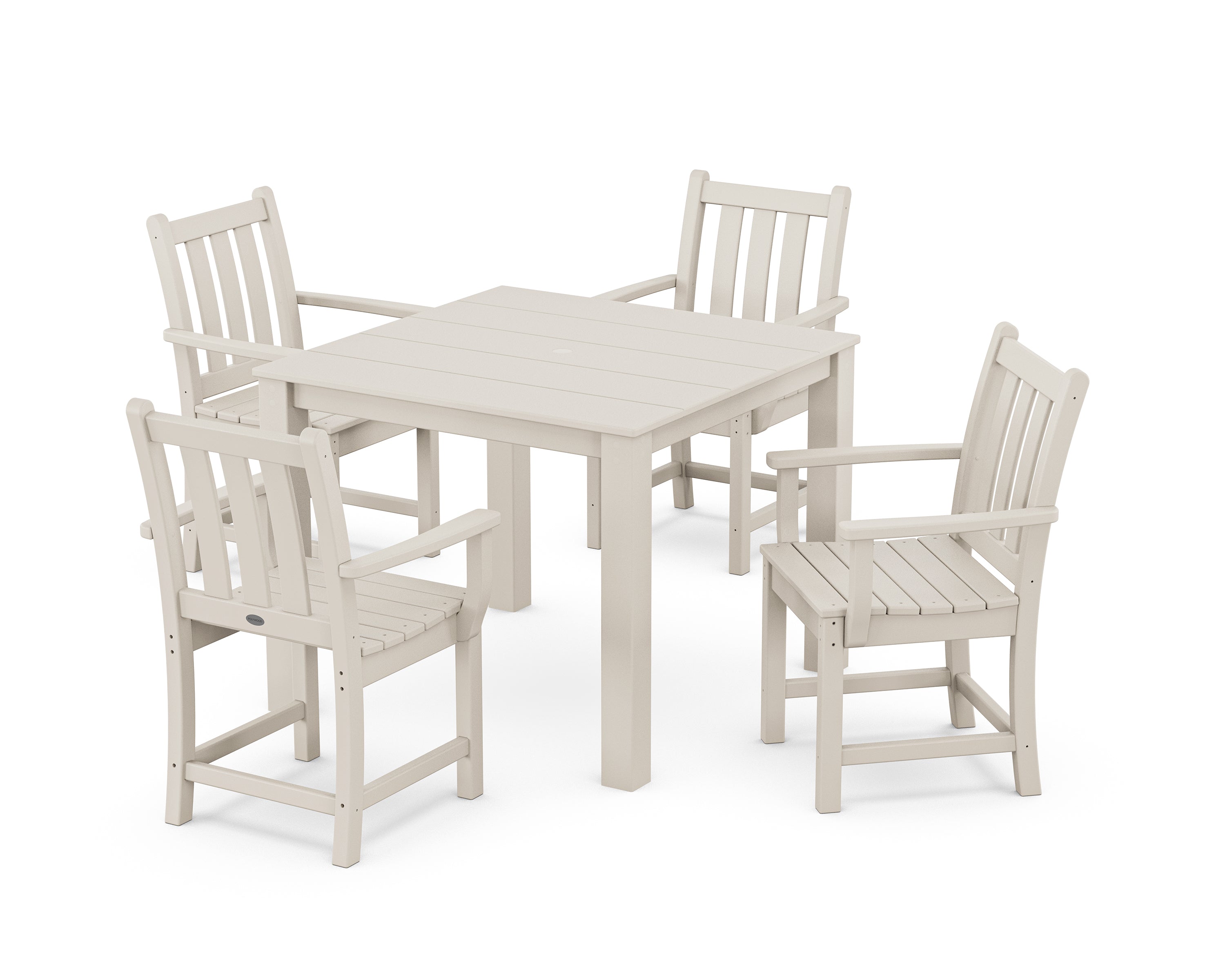 POLYWOOD® Traditional Garden 5-Piece Parsons Dining Set in Sand