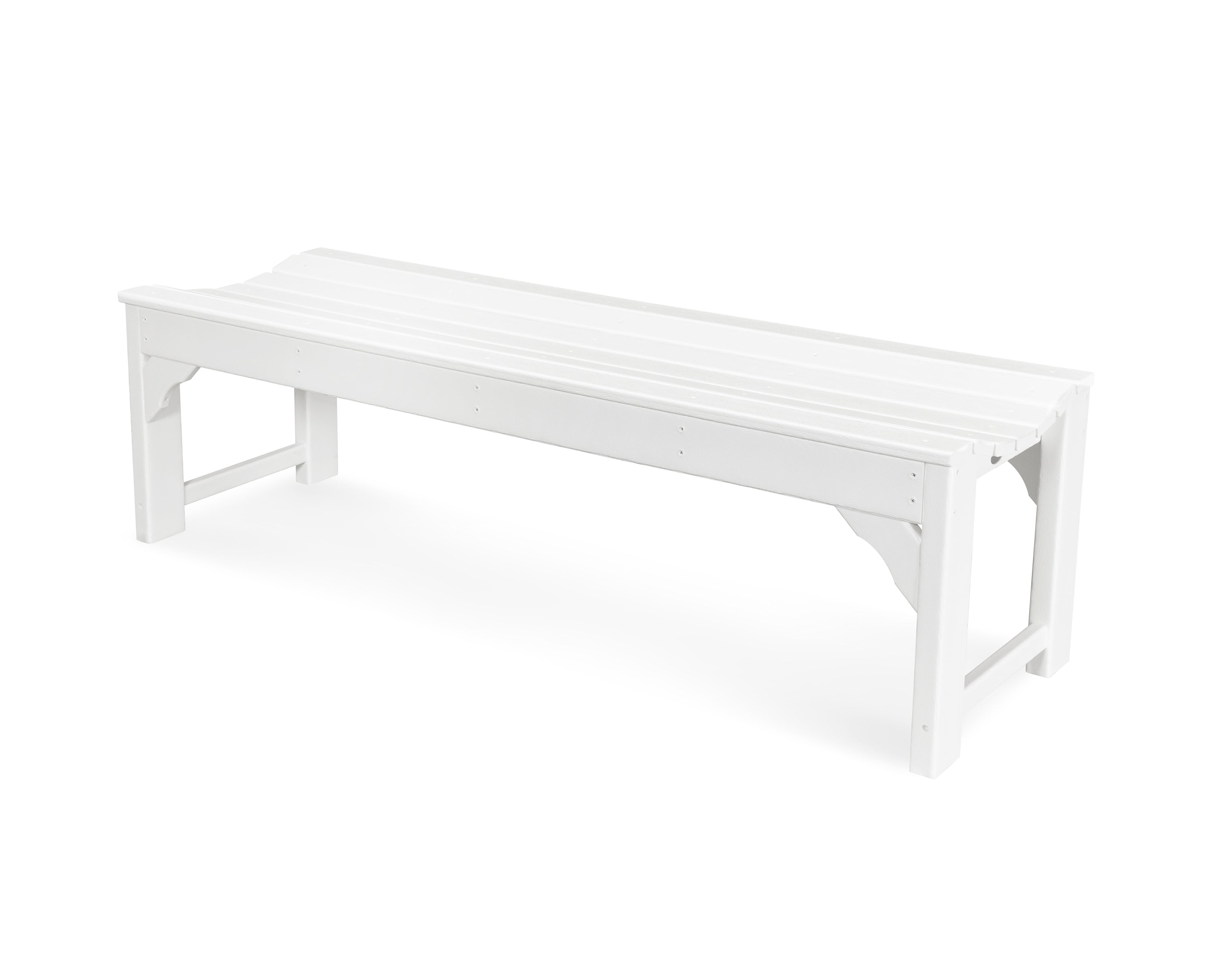 POLYWOOD® Traditional Garden 60" Backless Bench in White