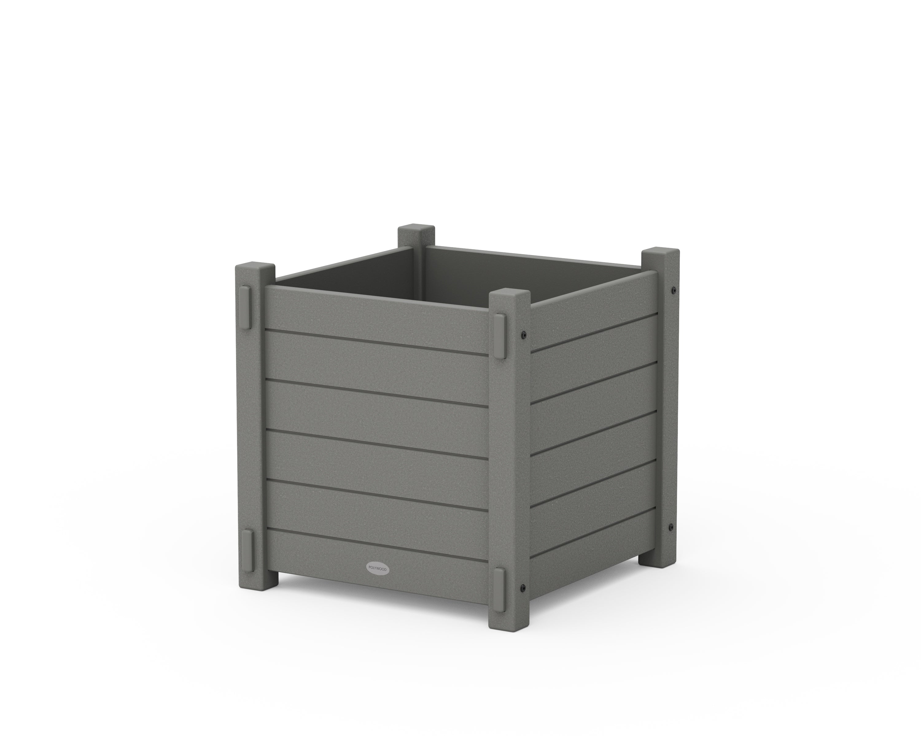 POLYWOOD Nautical Large Square Planter Box in Slate Grey