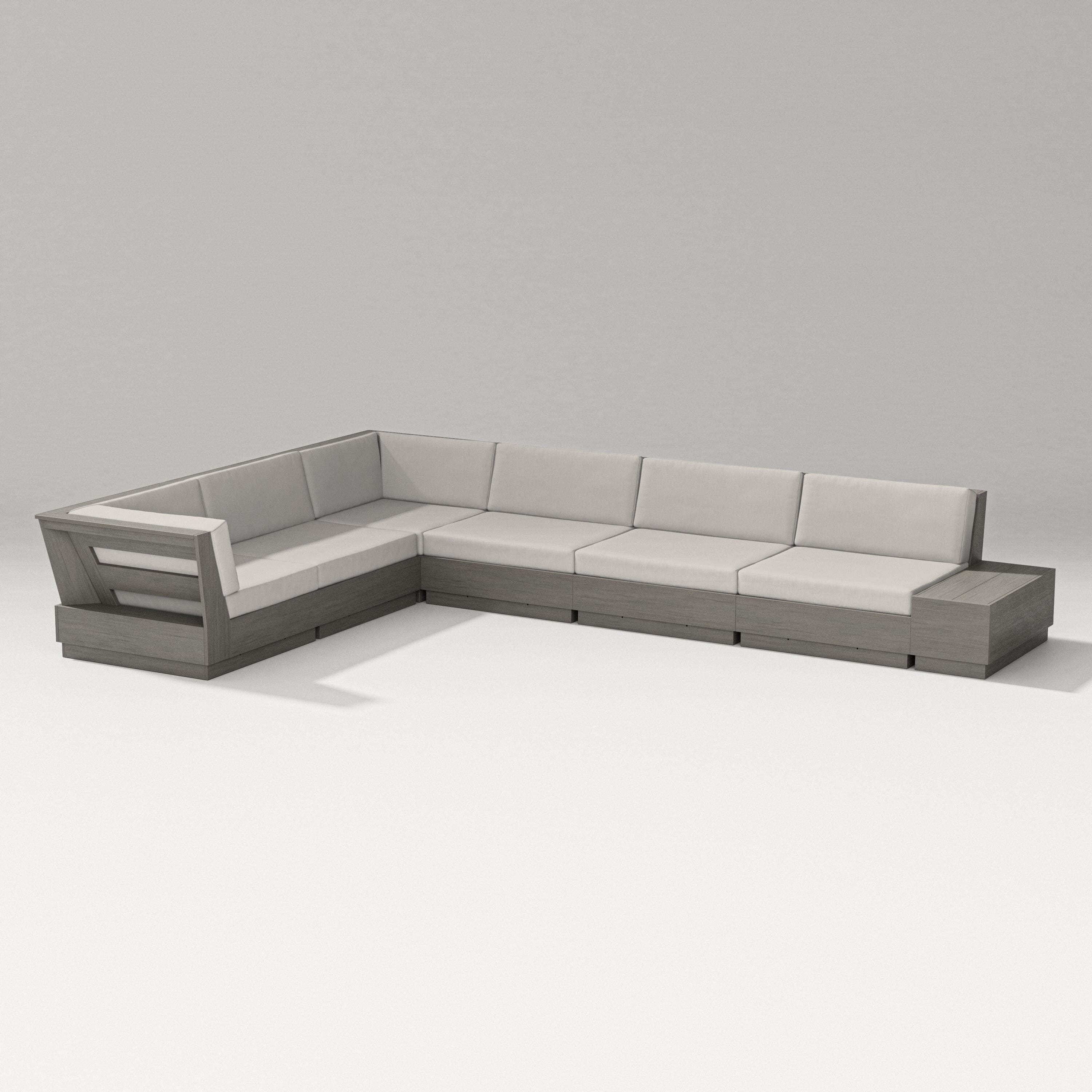 PW Designer Series Elevate 7-Piece Corner Sectional in Driftwood / Cast Ash