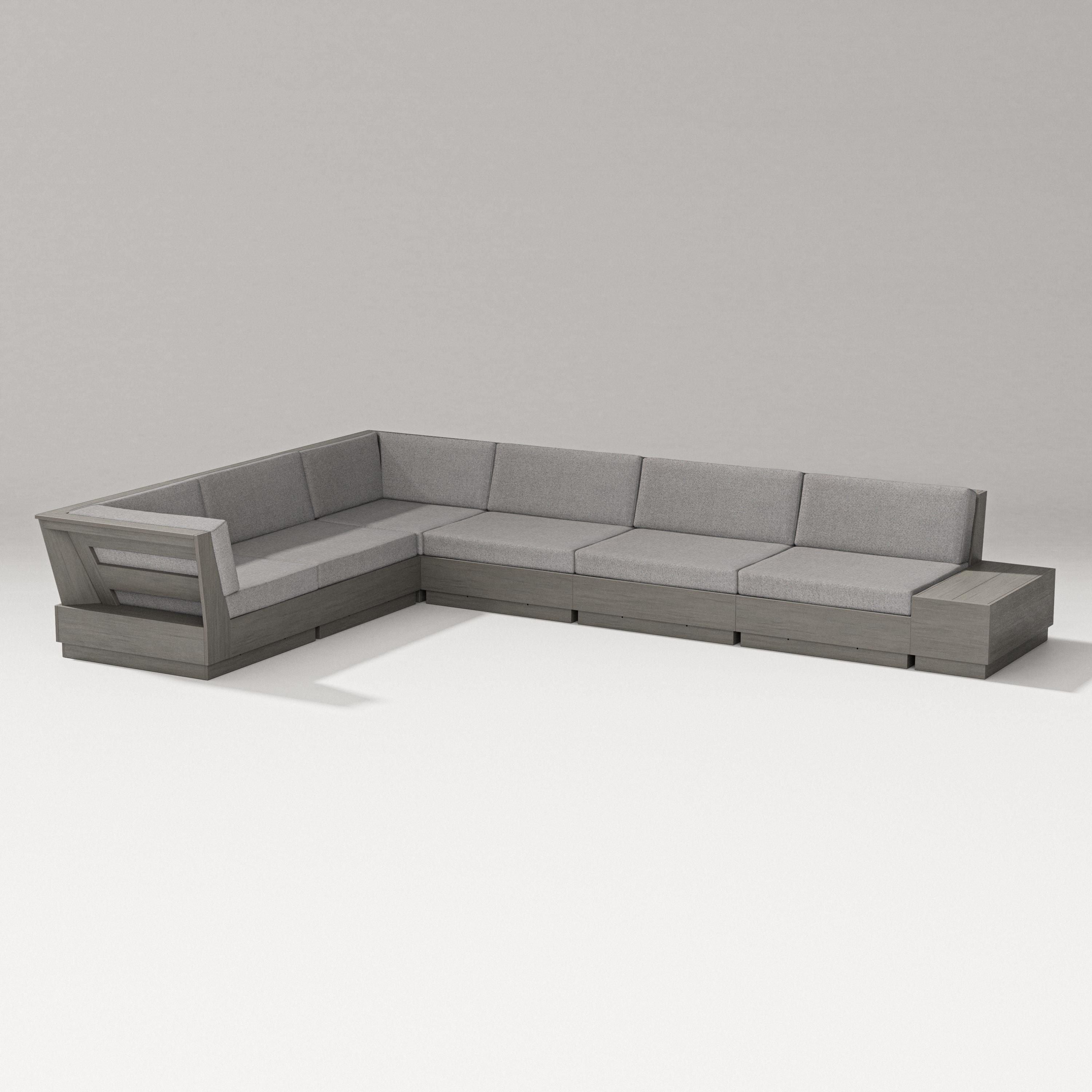 PW Designer Series Elevate 7-Piece Corner Sectional in Driftwood / Grey Mist
