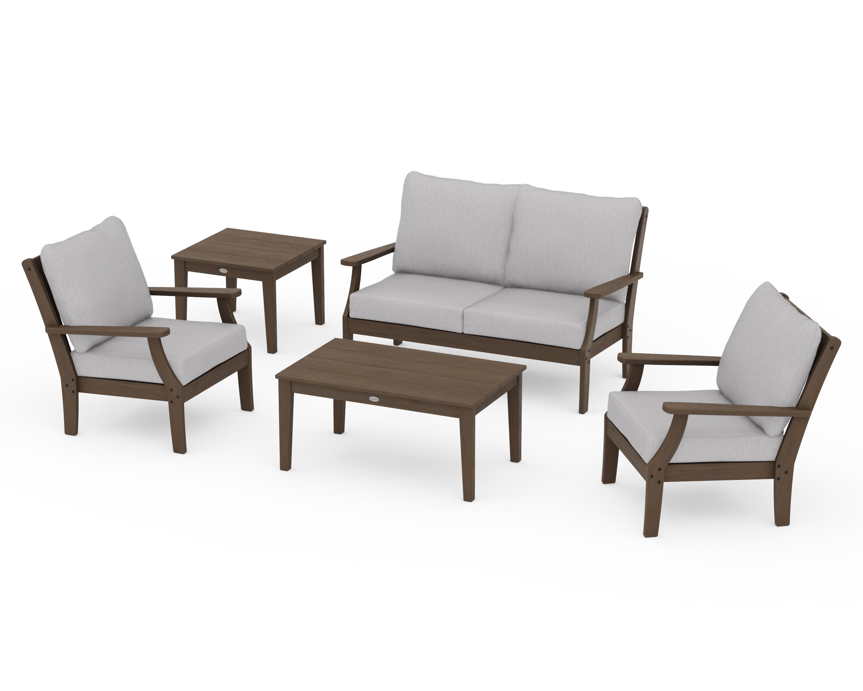 POLYWOOD Braxton 5-Piece Deep Seating Set in Kona / Granite