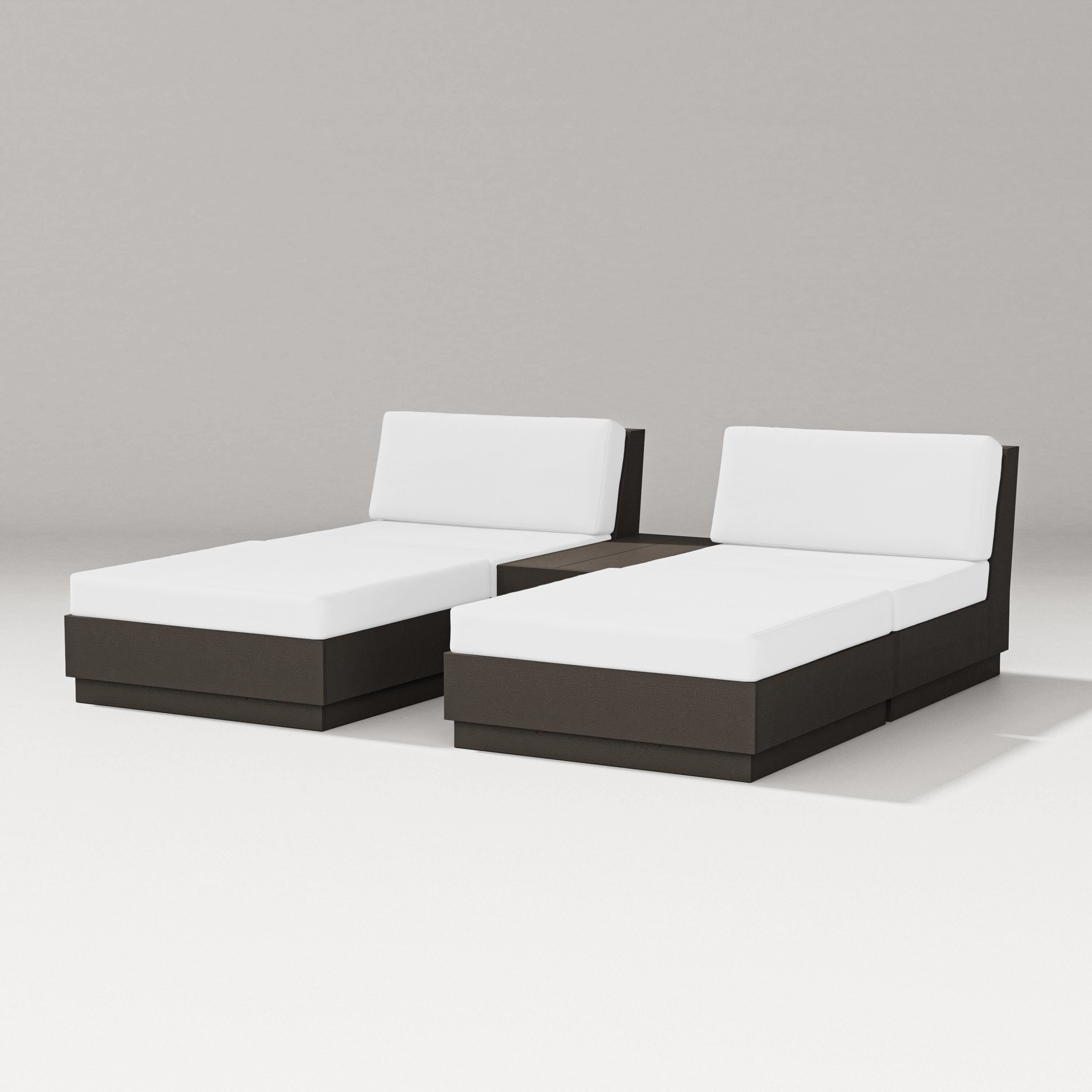 PW Designer Series Elevate Double Chaise Set in Vintage Coffee / Natural