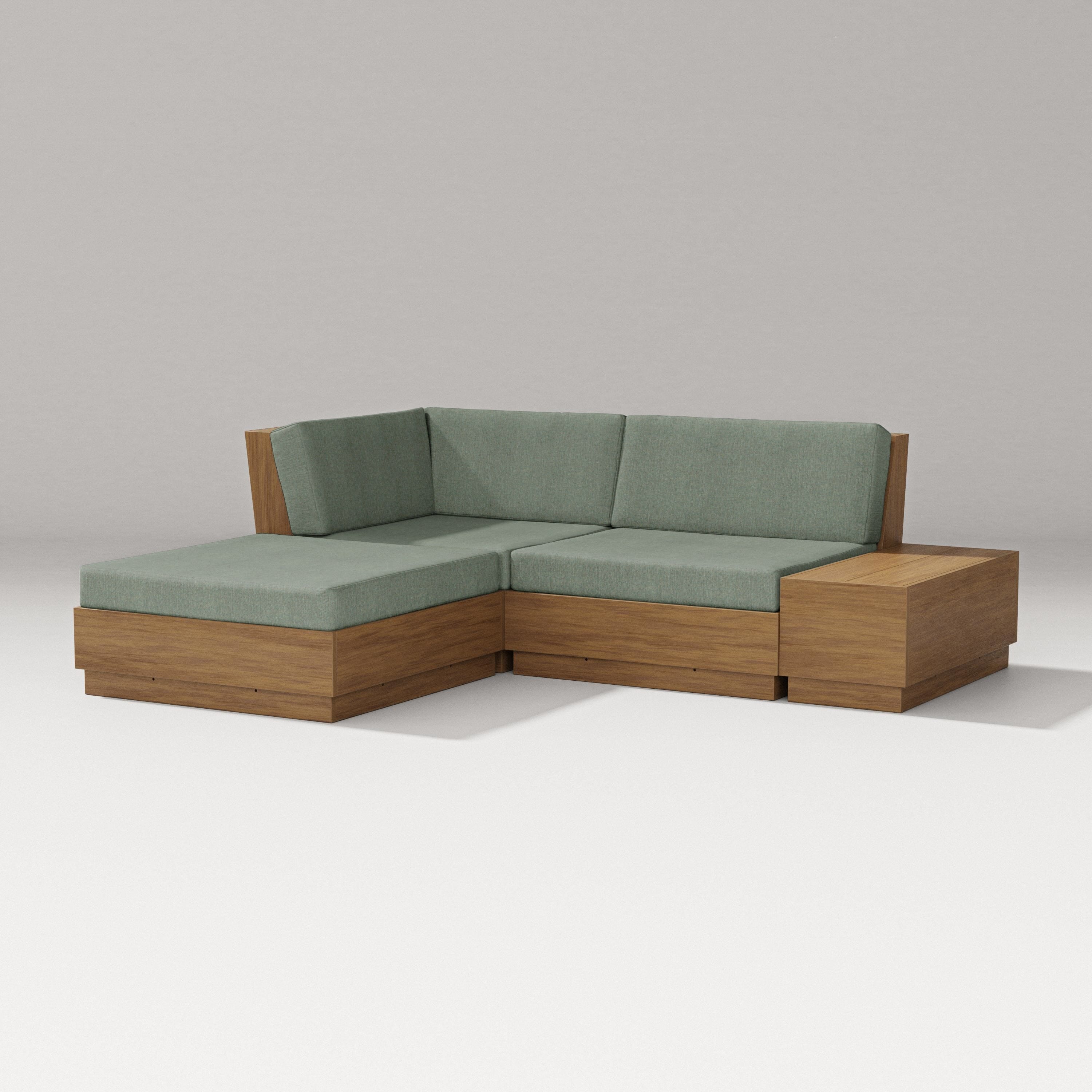 PW Designer Series Elevate Loveseat Sectional with Chaise in Natural / Cast Sage