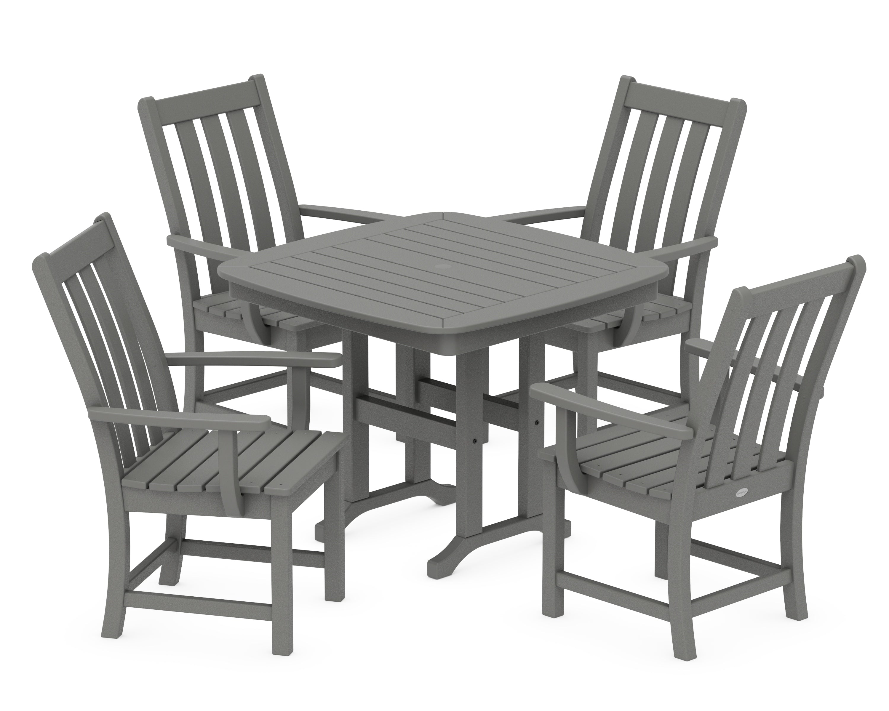 POLYWOOD Vineyard 5-Piece Dining Set in Slate Grey