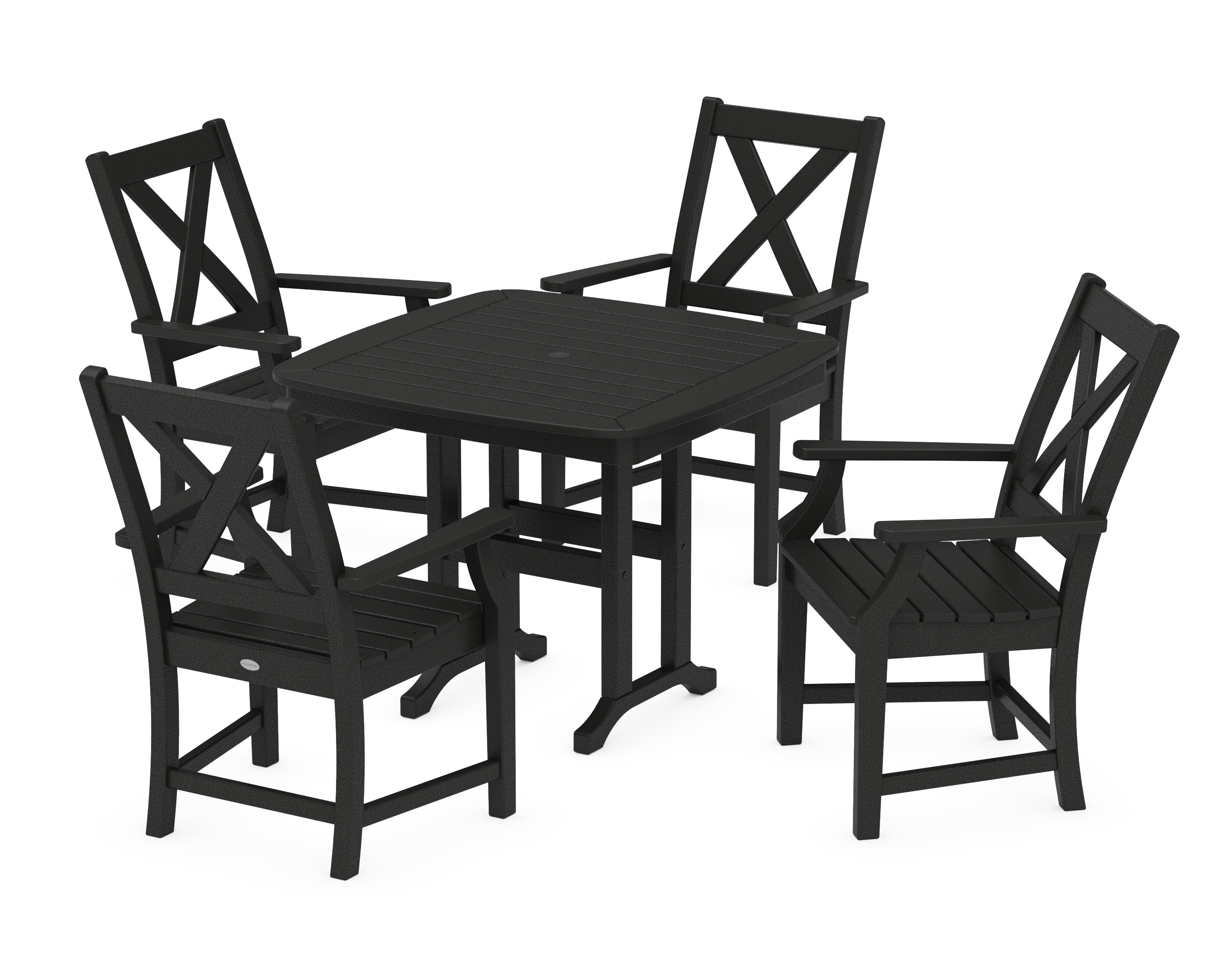 POLYWOOD Braxton 5-Piece Dining Set in Black