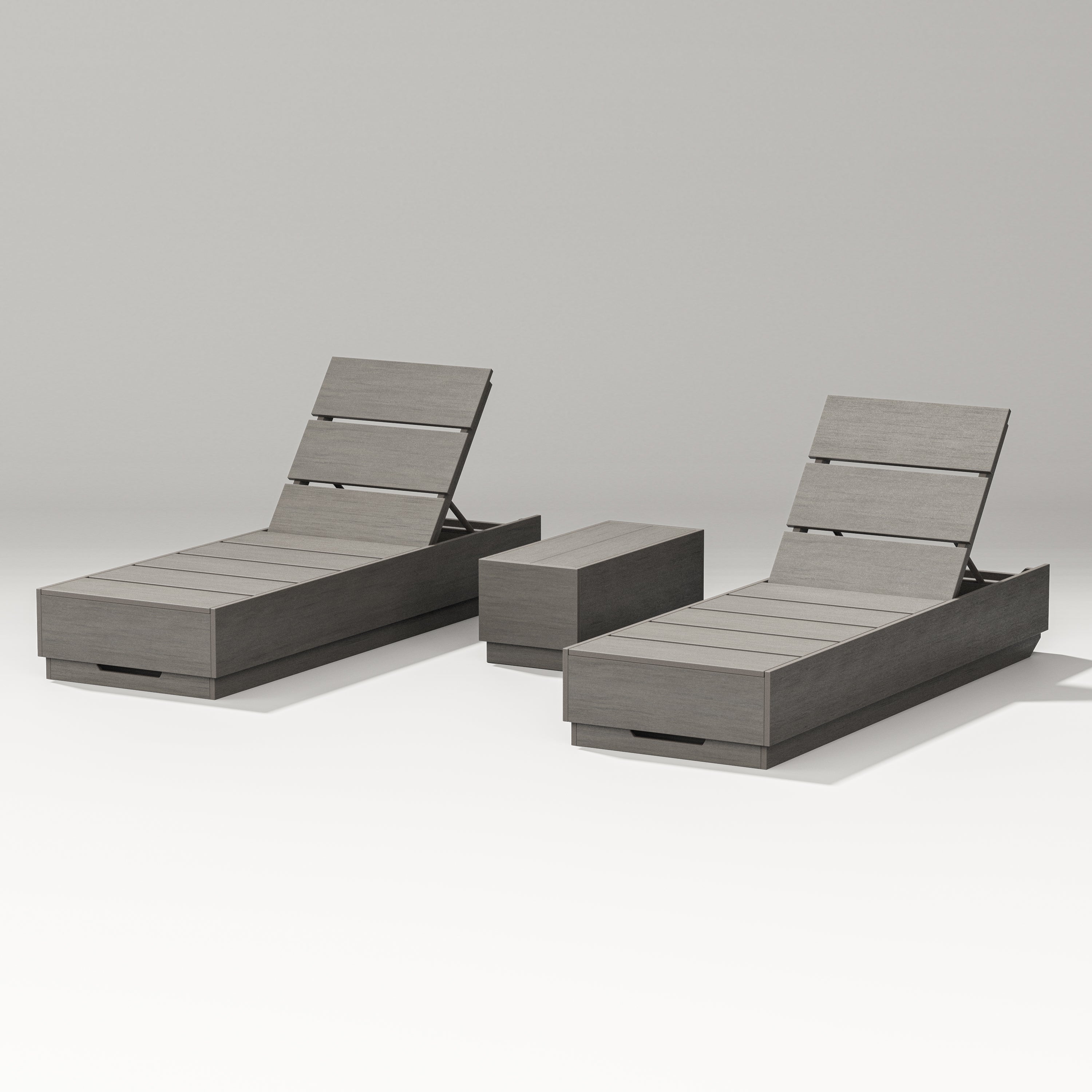 PW Designer Series Elevate 3-Piece Chaise Lounge Set in Driftwood