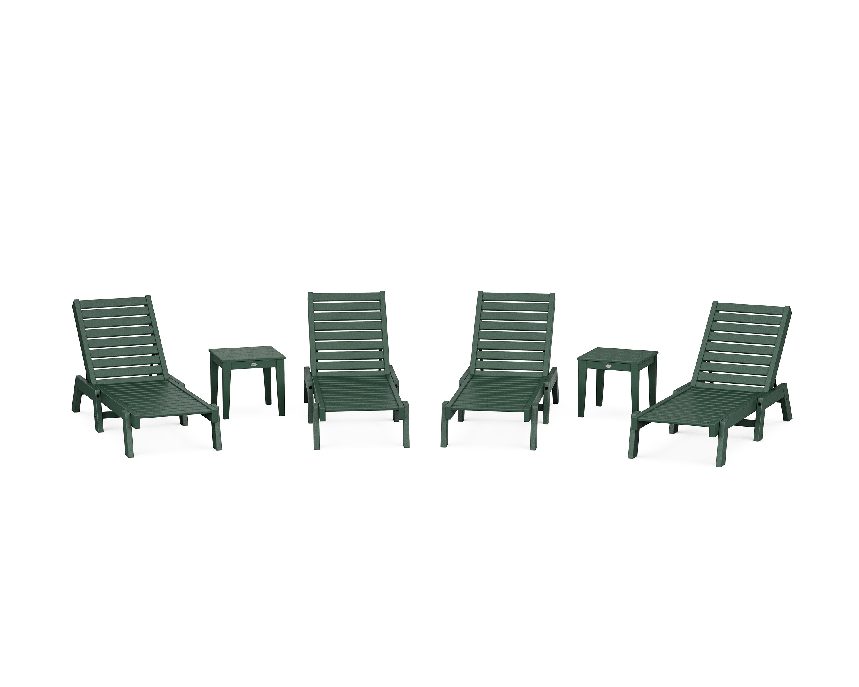 POLYWOOD Captain Chaise 6-Piece Set in Green
