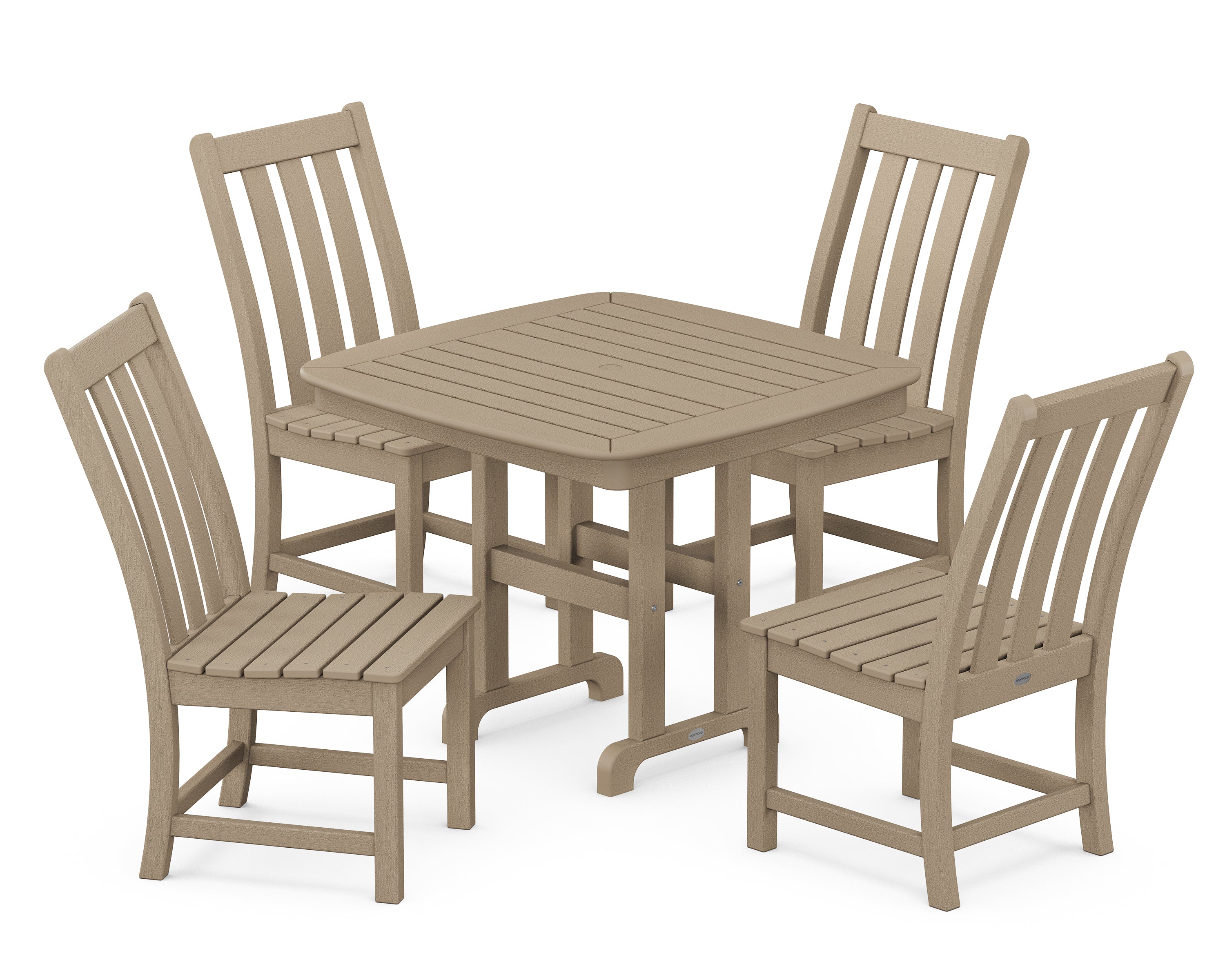 POLYWOOD® Vineyard 5-Piece Side Chair Dining Set in Vintage Sahara