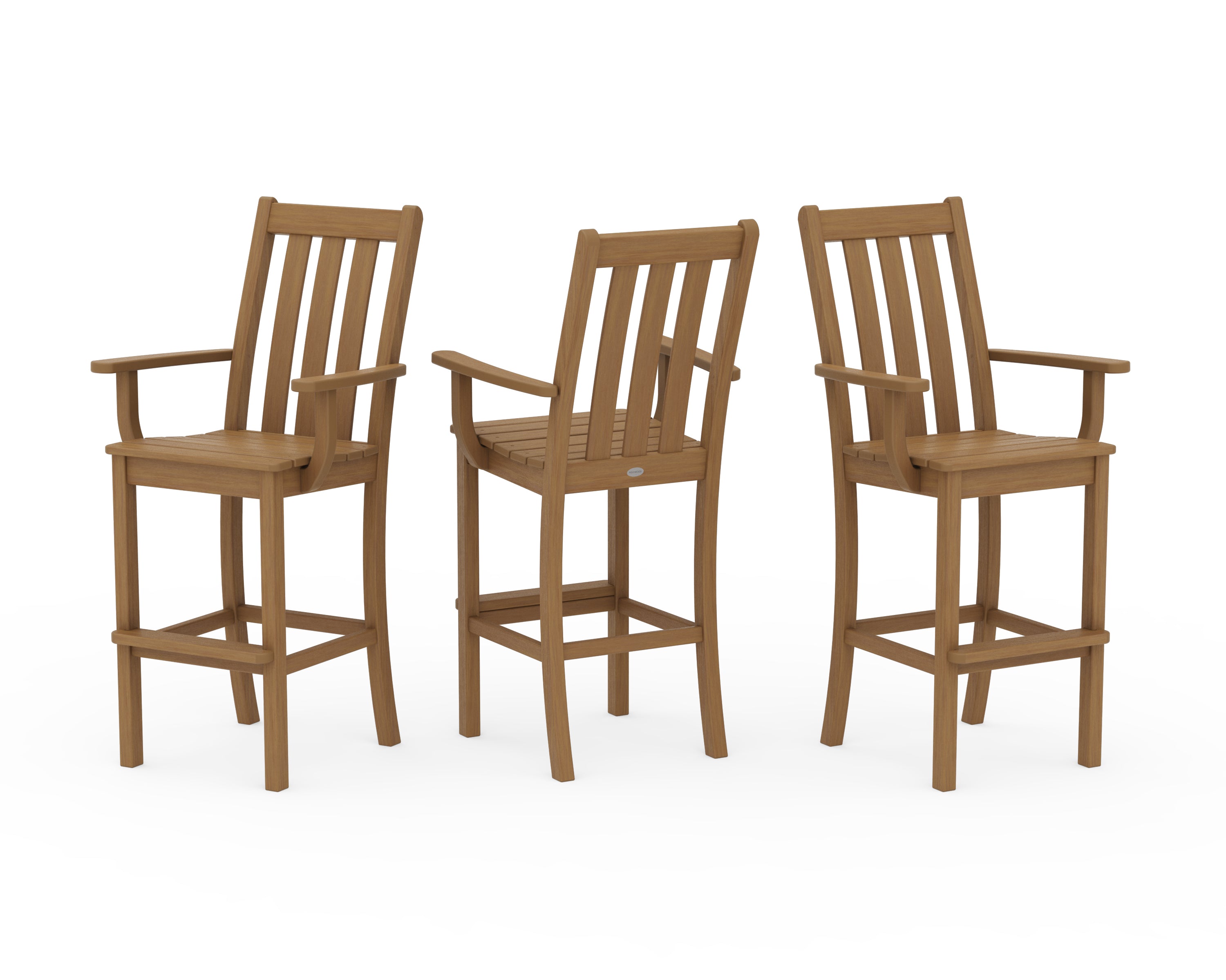 POLYWOOD Vineyard Bar Arm Chair 3-Pack in Natural