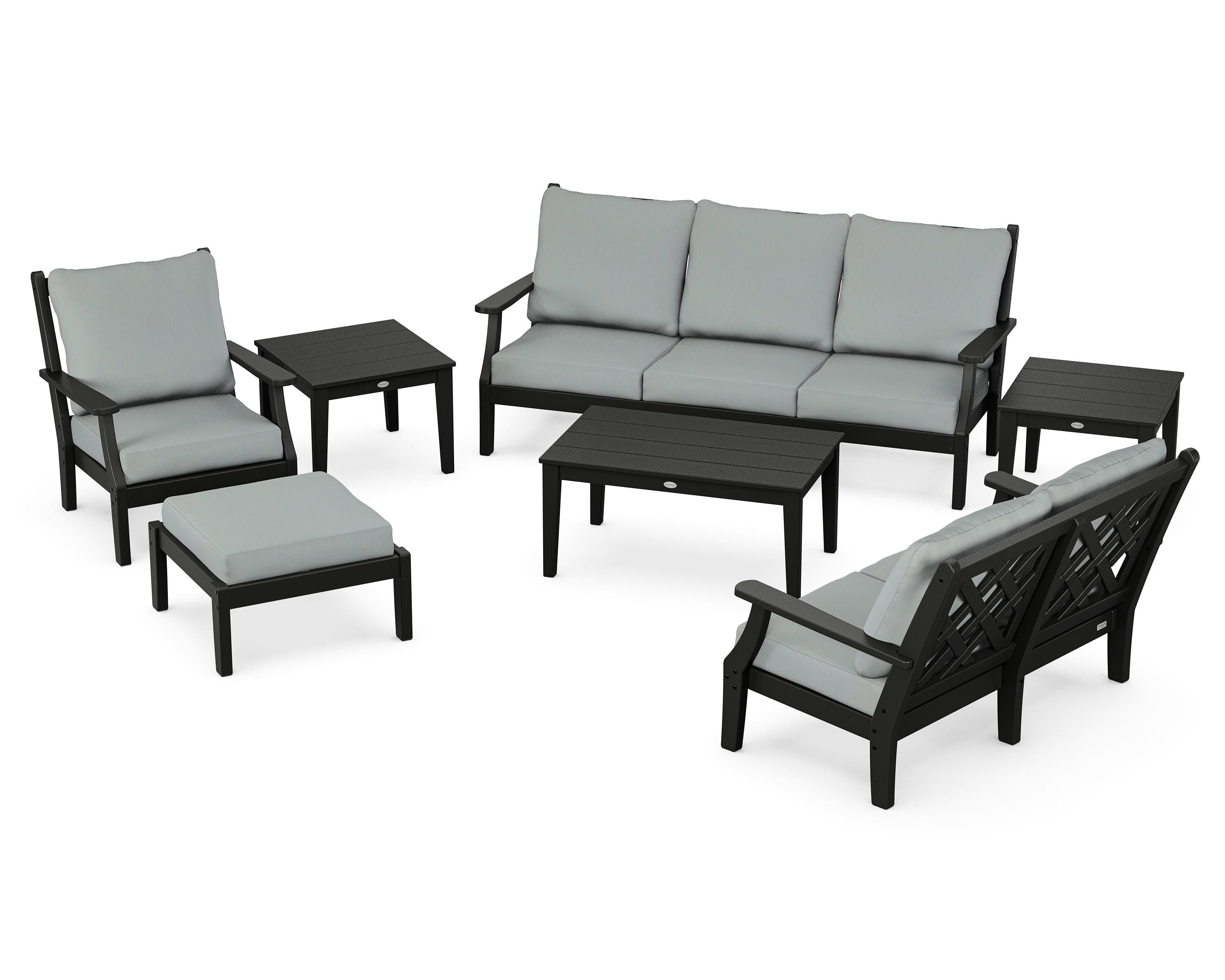 Country Living Wovendale 7-Piece Deep Seating Set in Black / Spa
