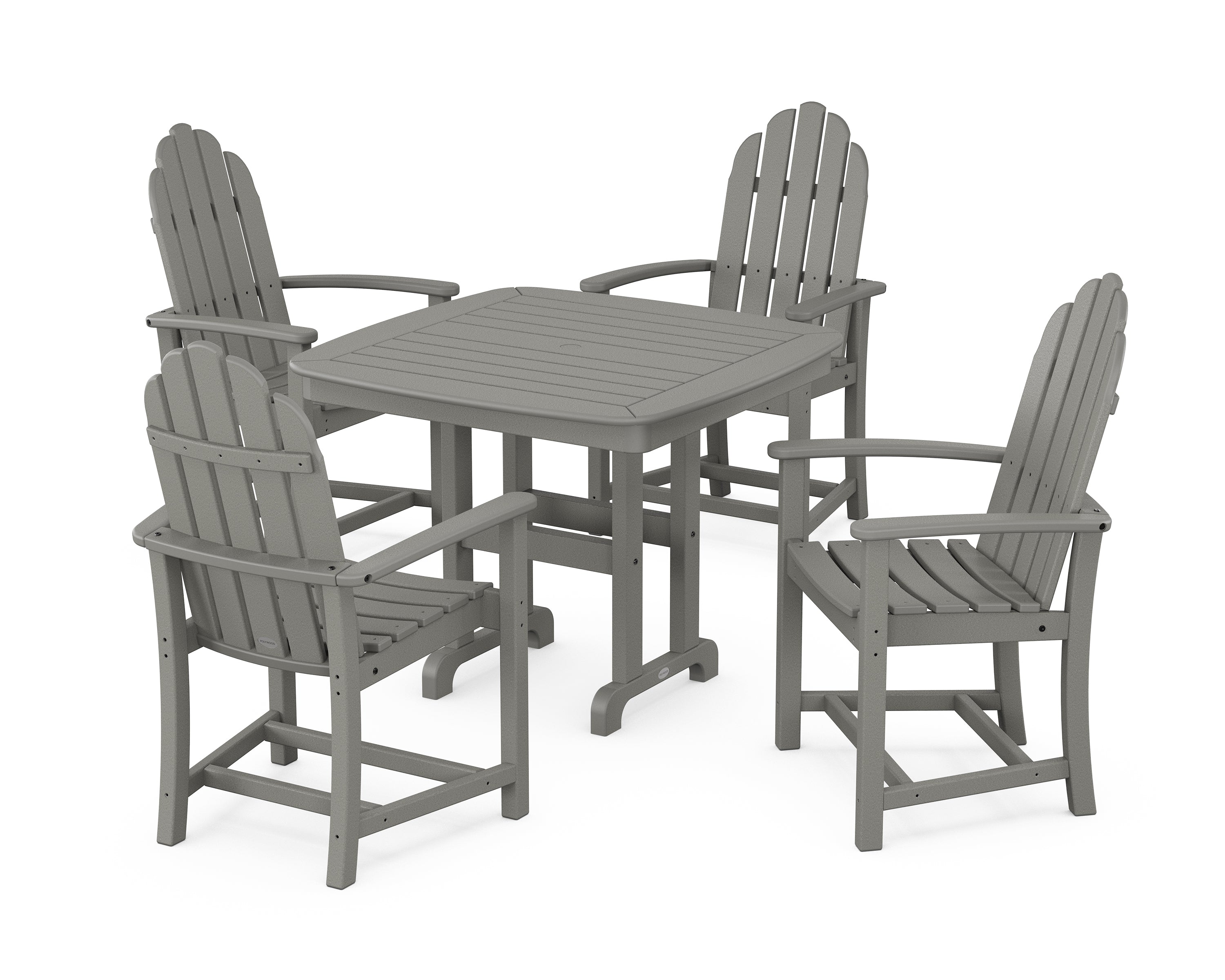 POLYWOOD® Classic Adirondack 5-Piece Dining Set in Slate Grey