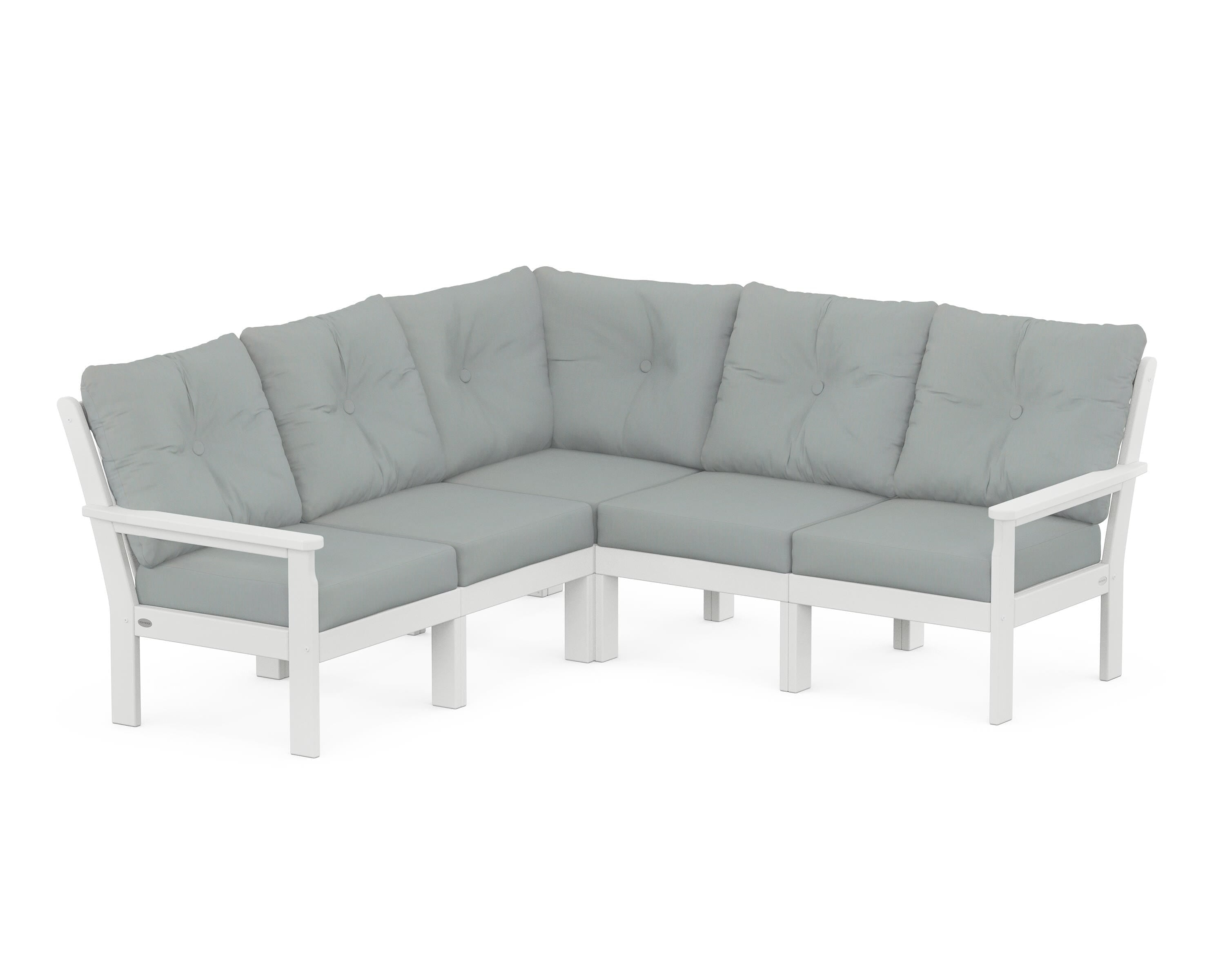 POLYWOOD Vineyard 5-Piece Sectional in White / Spa