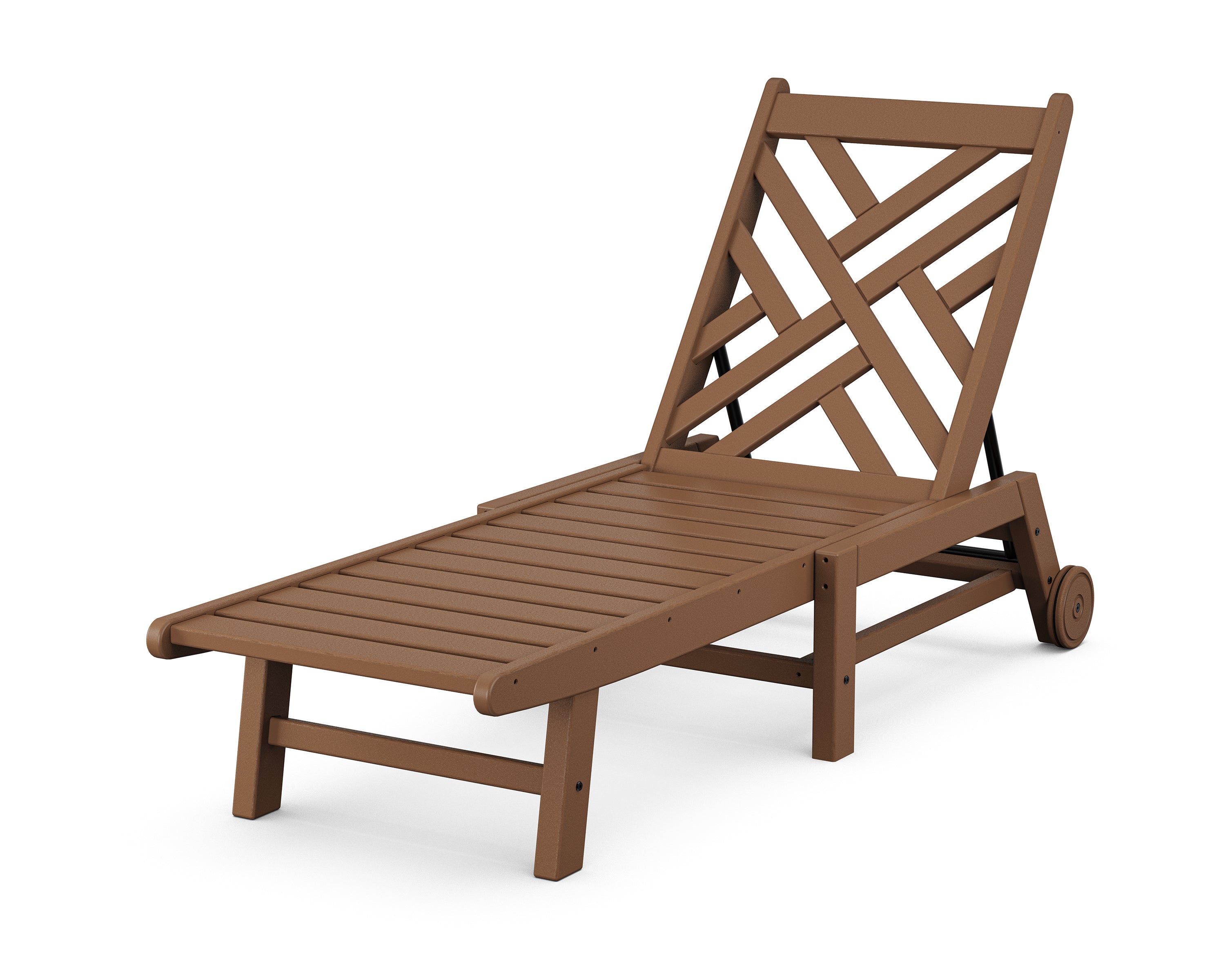 POLYWOOD® Chippendale Chaise with Wheels in Teak