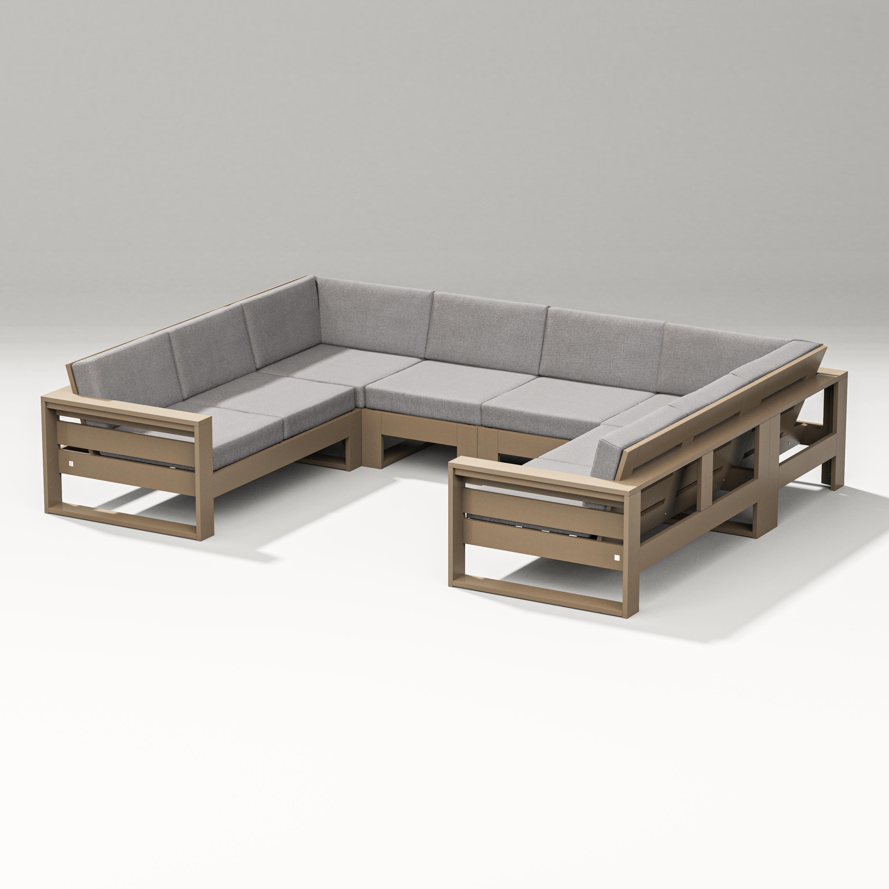 PW Designer Series Latitude U-Shaped Sectional in Vintage Sahara / Grey Mist