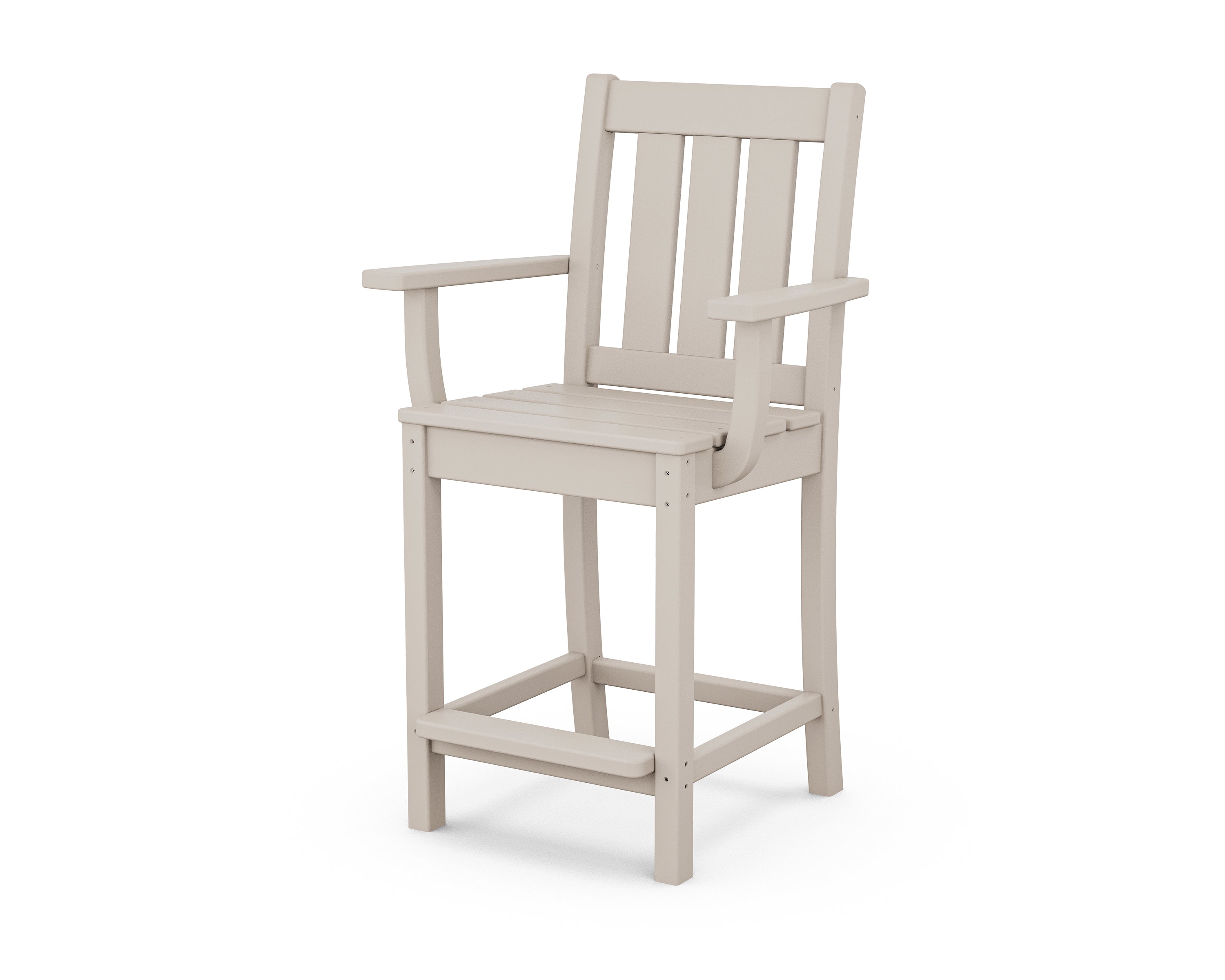 POLYWOOD Oxford Counter Arm Chair in Sand