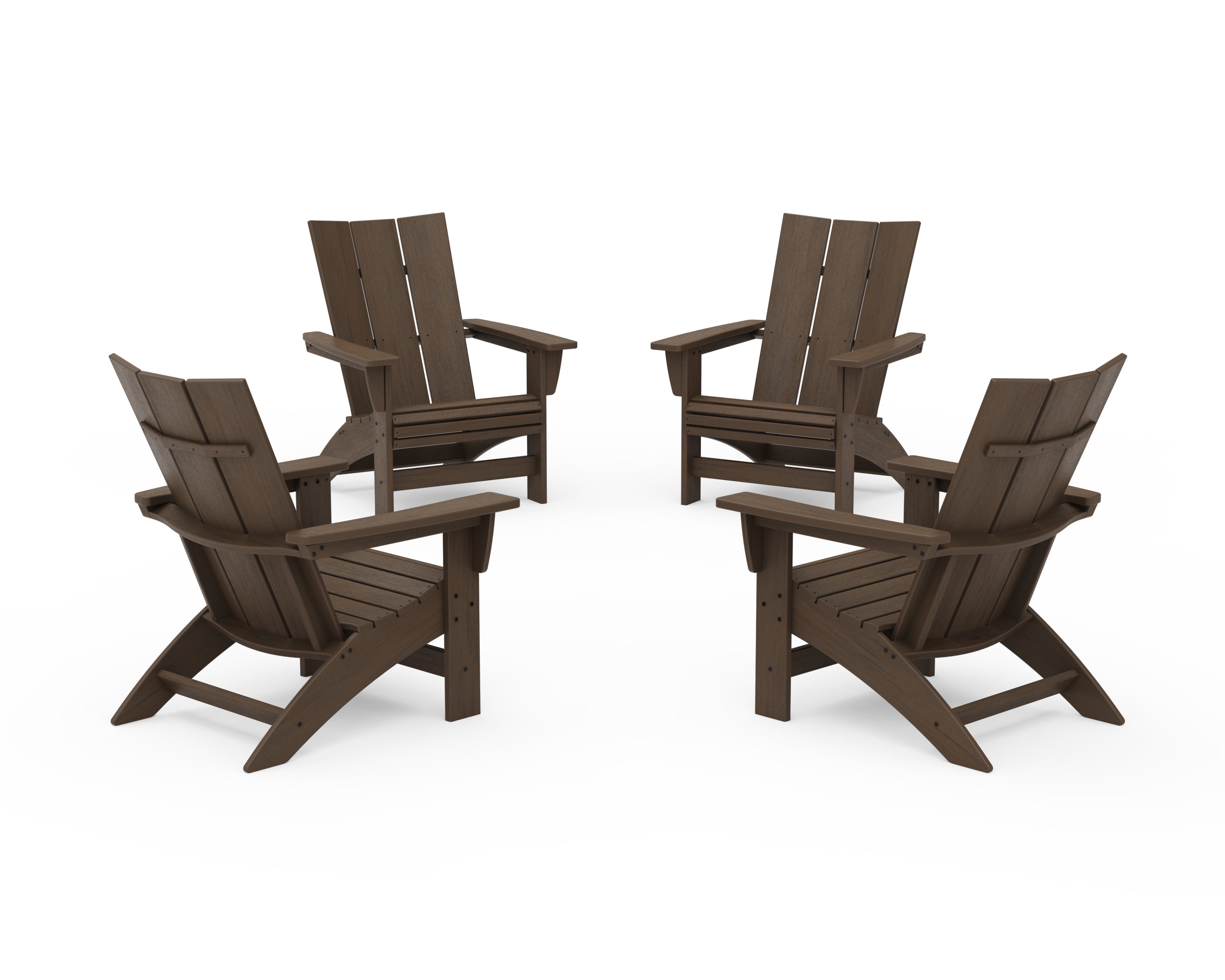 POLYWOOD 4-Piece Modern Grand Adirondack Chair Conversation Set in Kona