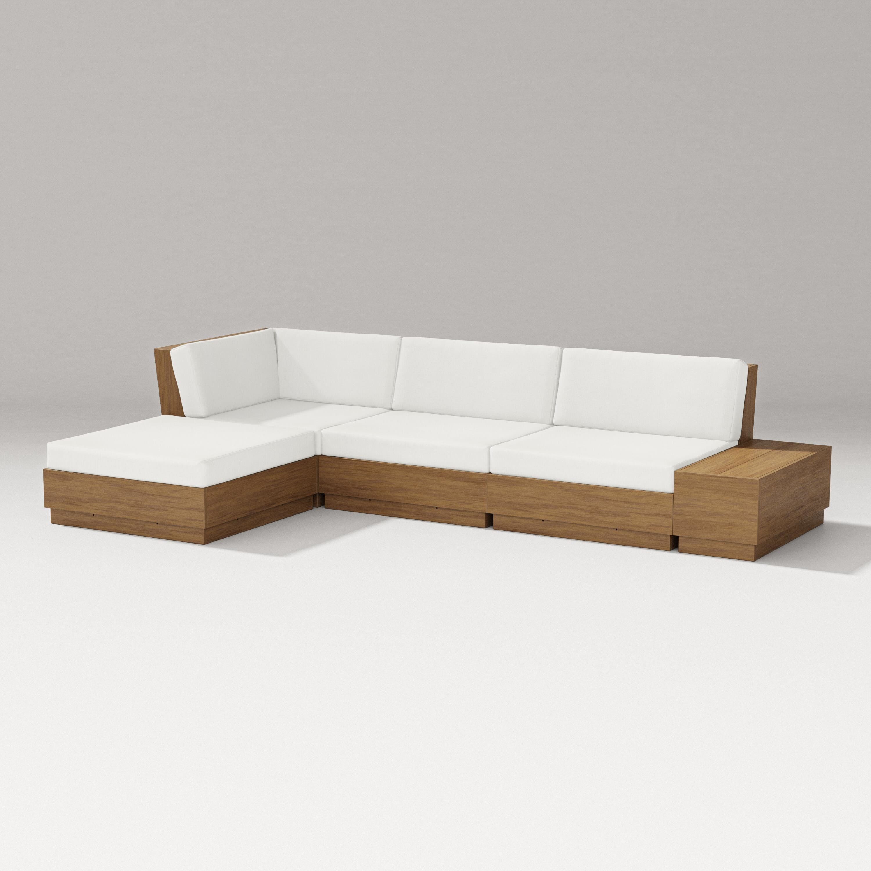 PW Designer Series Elevate Chaise Sectional in Natural / Natural Linen