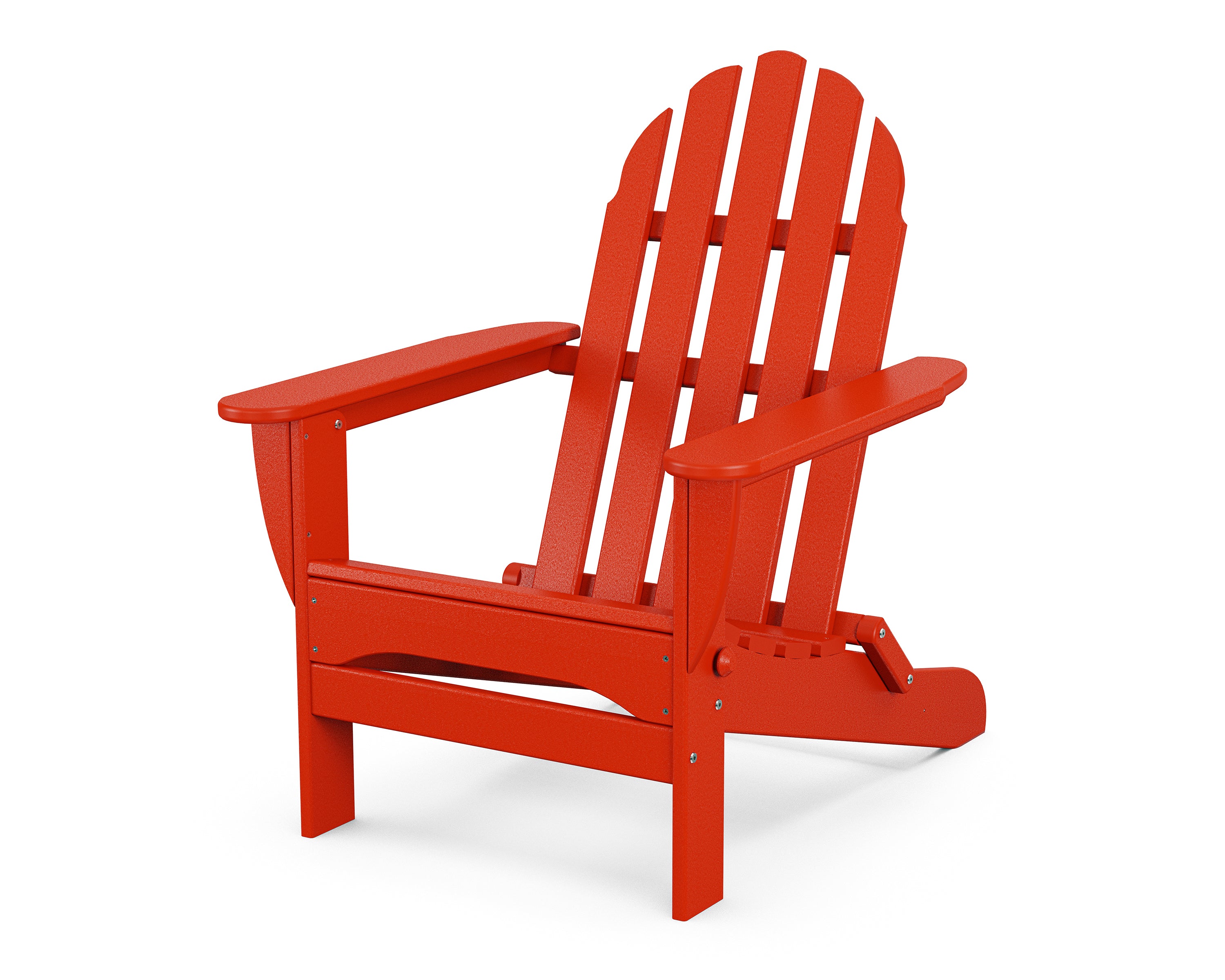 POLYWOOD Classic Folding Adirondack Chair in Sunset Red