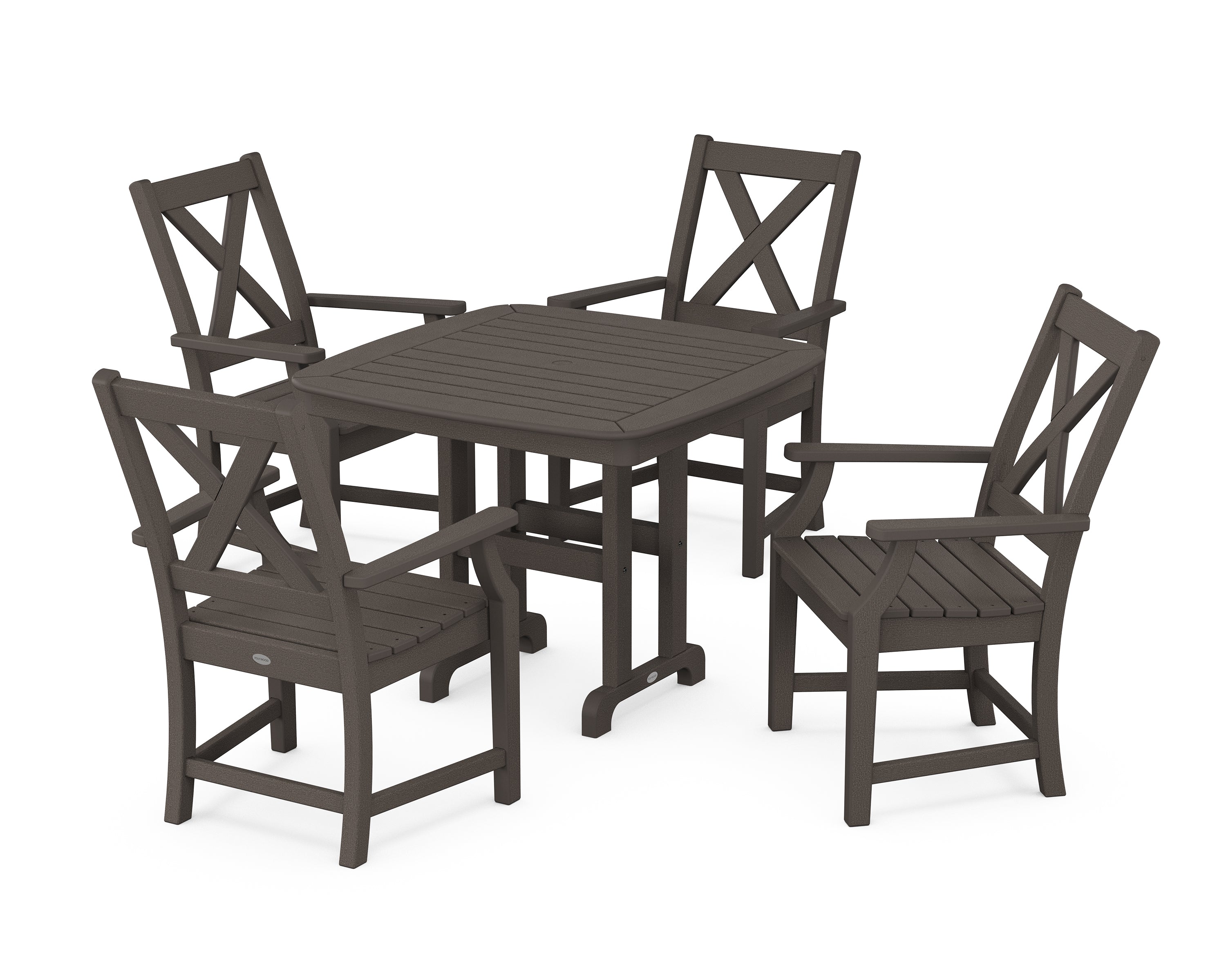 POLYWOOD® Braxton 5-Piece Dining Set in Vintage Coffee