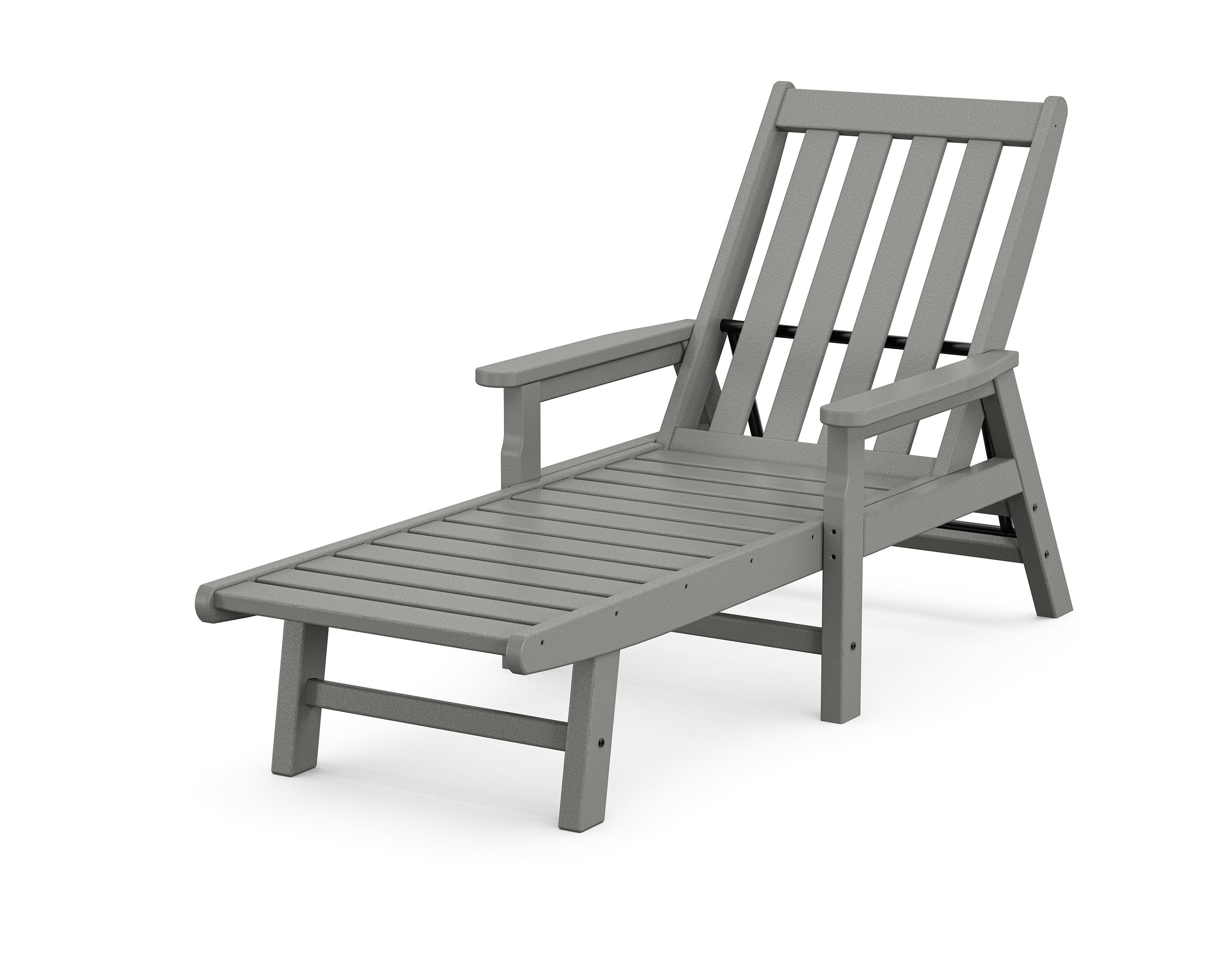 POLYWOOD® Vineyard Chaise with Arms in Slate Grey