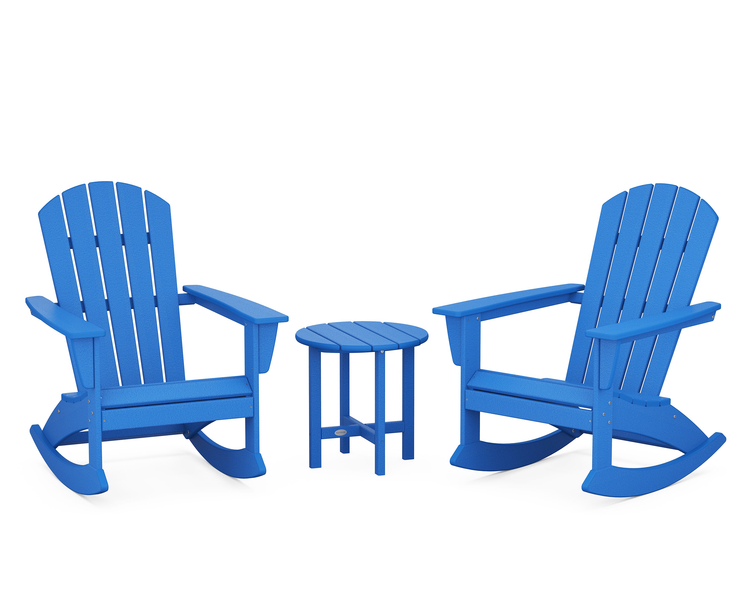 POLYWOOD® Nautical 3-Piece Adirondack Rocking Chair Set in Pacific Blue